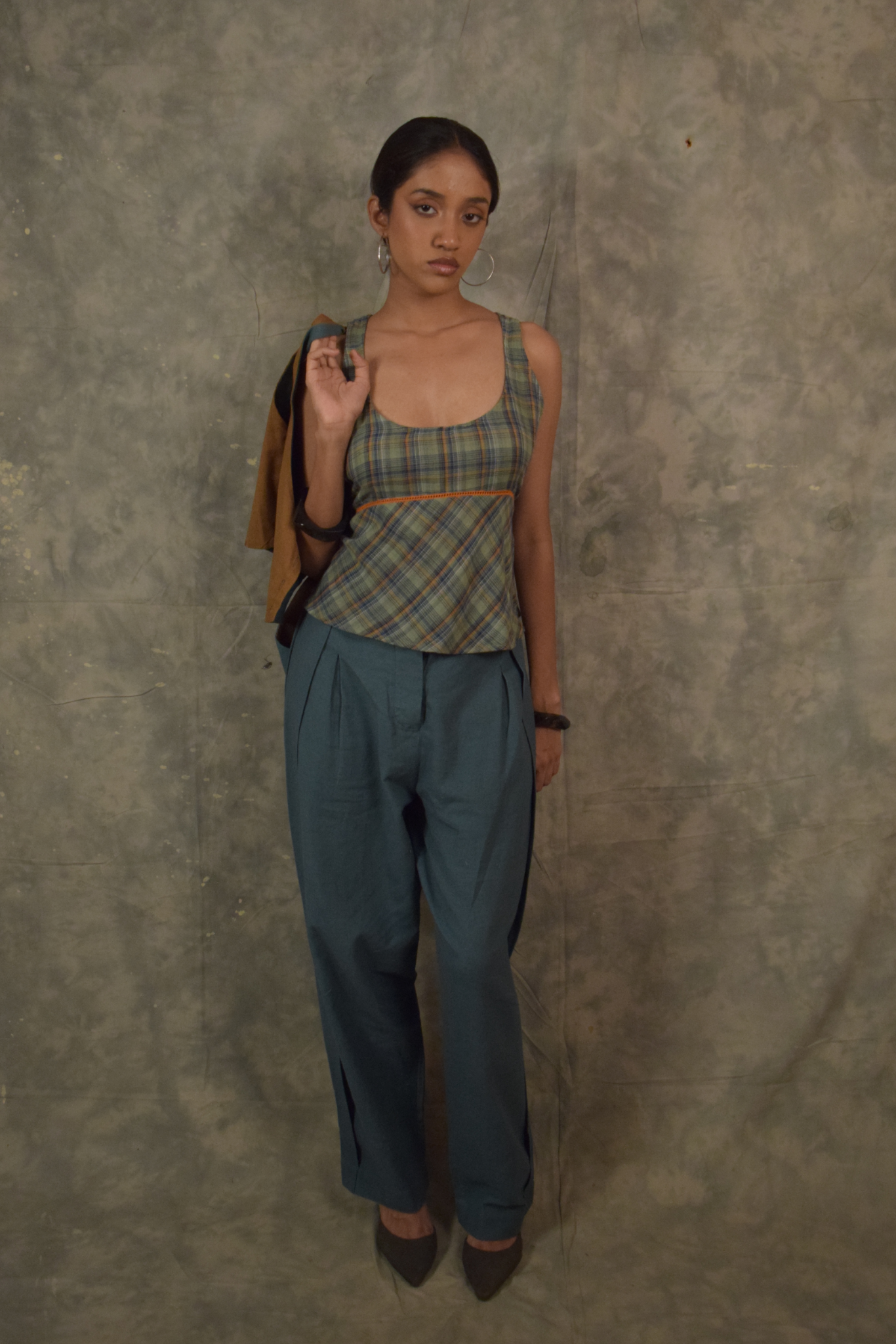 Desi Tank - Grass Plaids