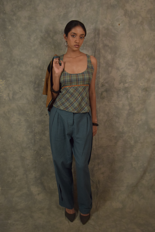 Desi Tank - Grass Plaids