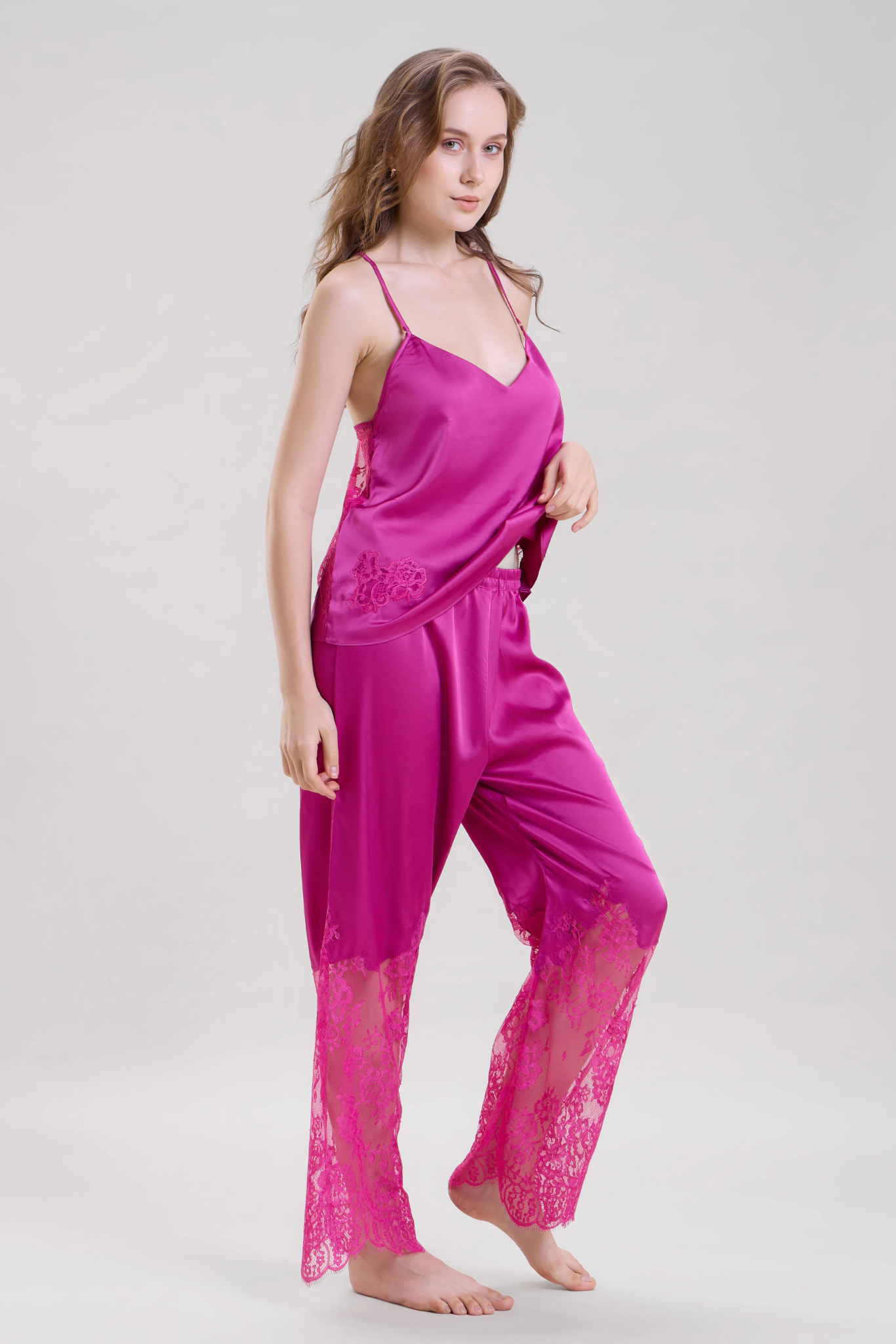 Fuchsia Cami Top & Bottom Set