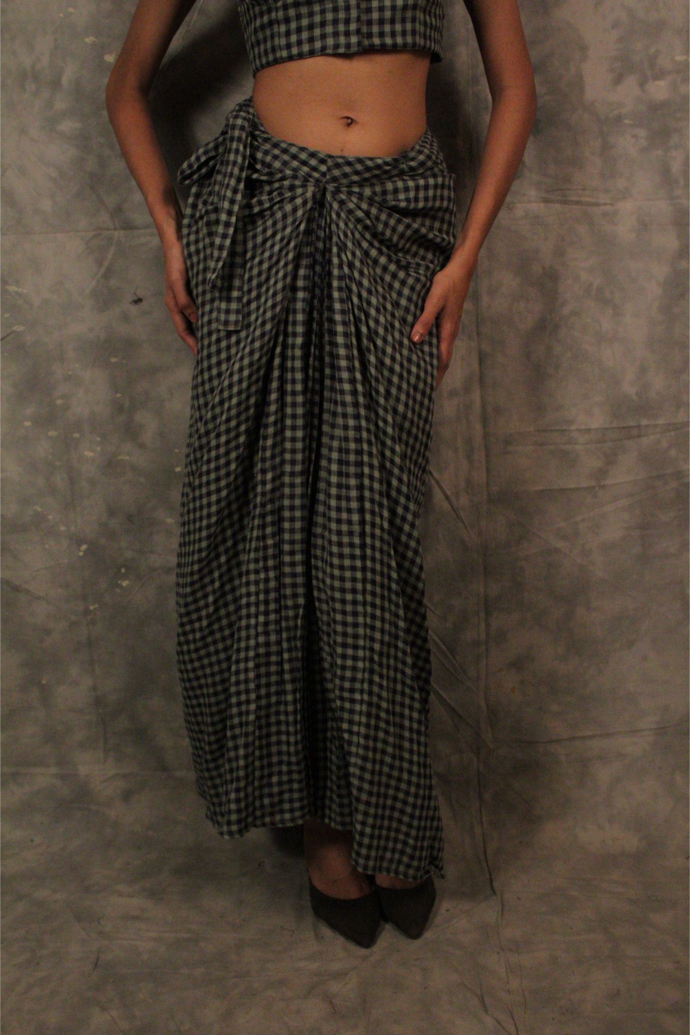 Antaria Wrap skirt - Gingham Check