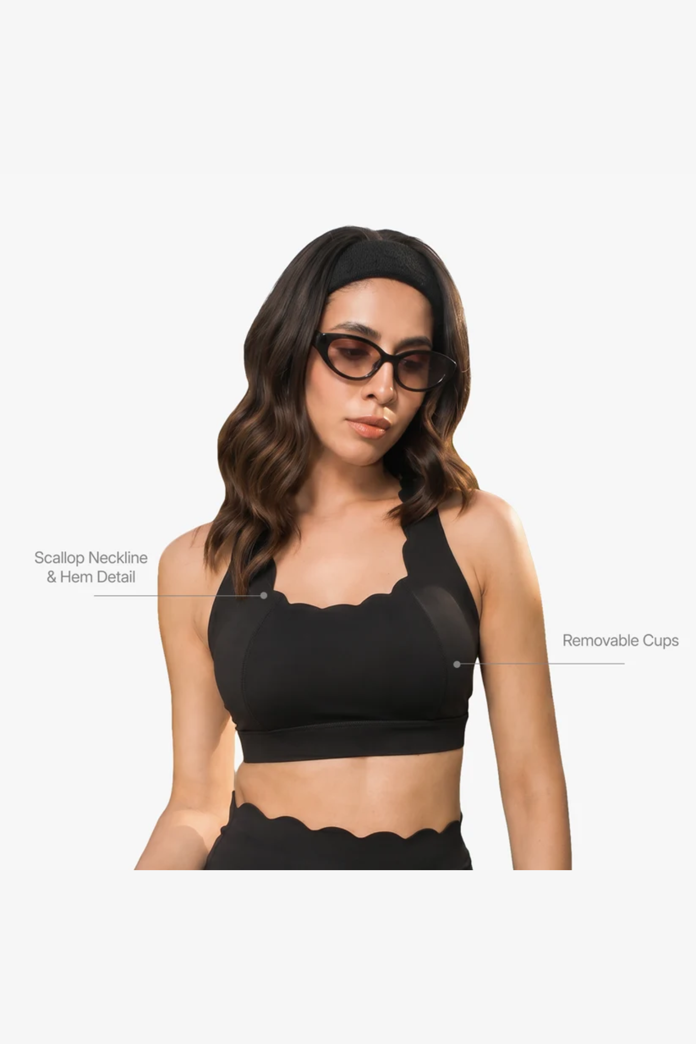 The Scallop Bra in Moon Black