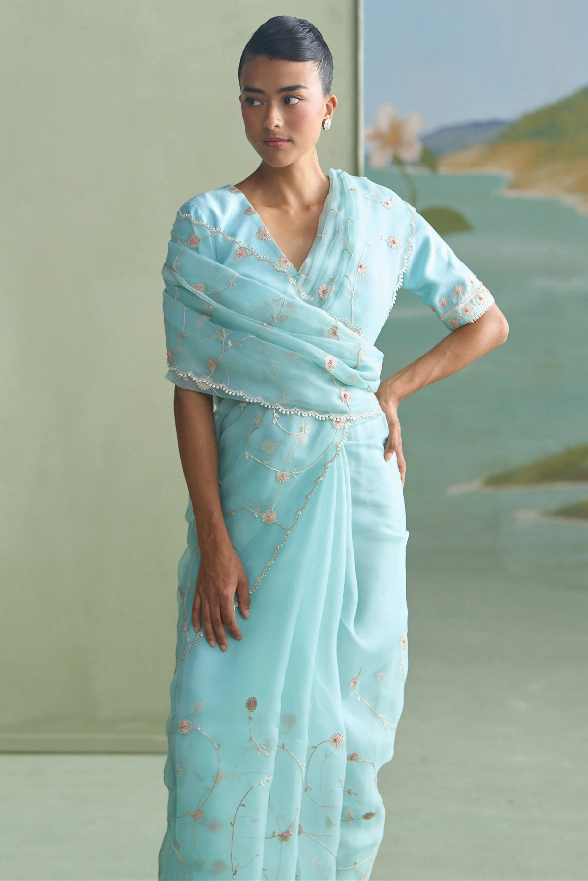 Turq Clara Saree