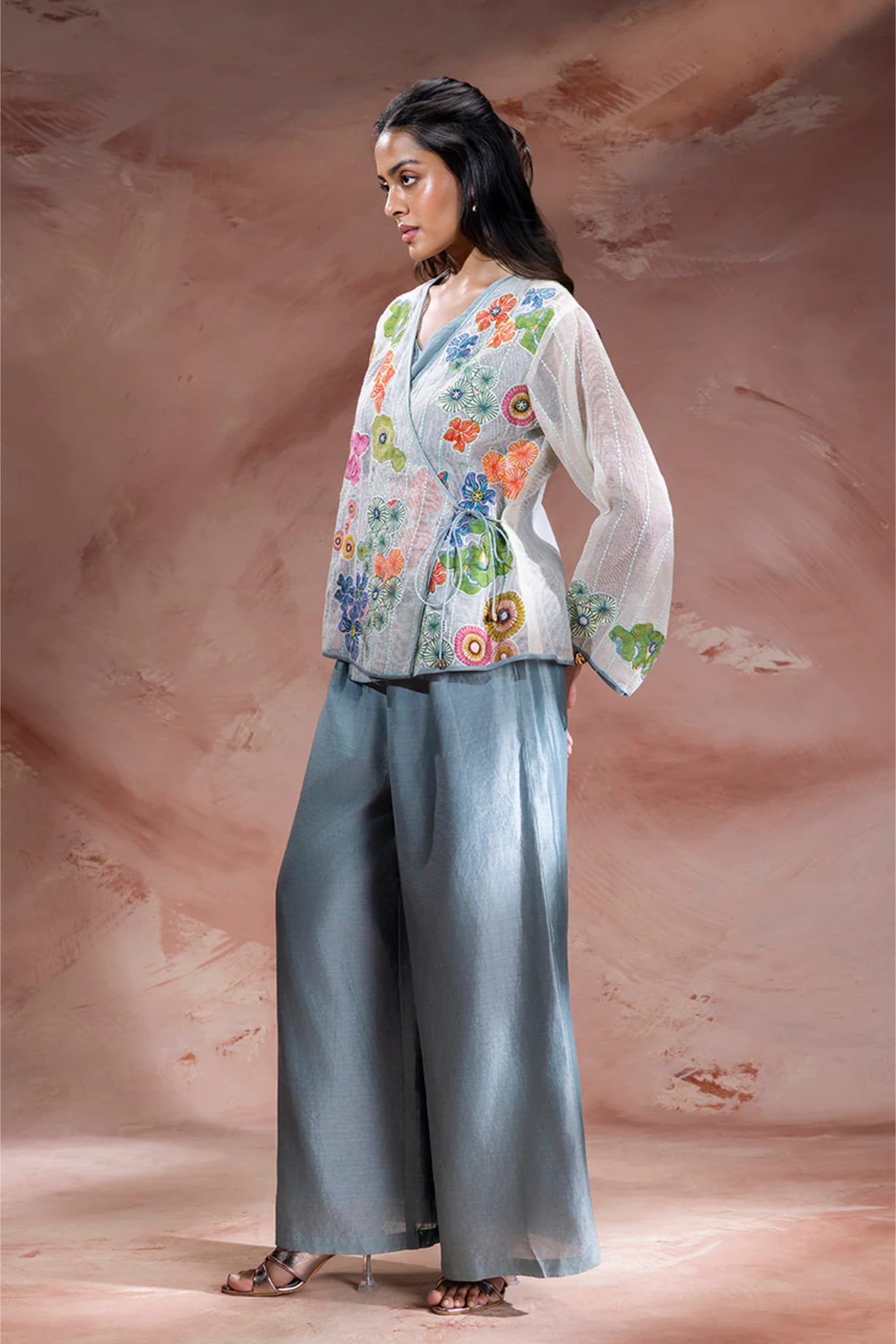 Kaia Appliqué Angarkha Tunic and Pants