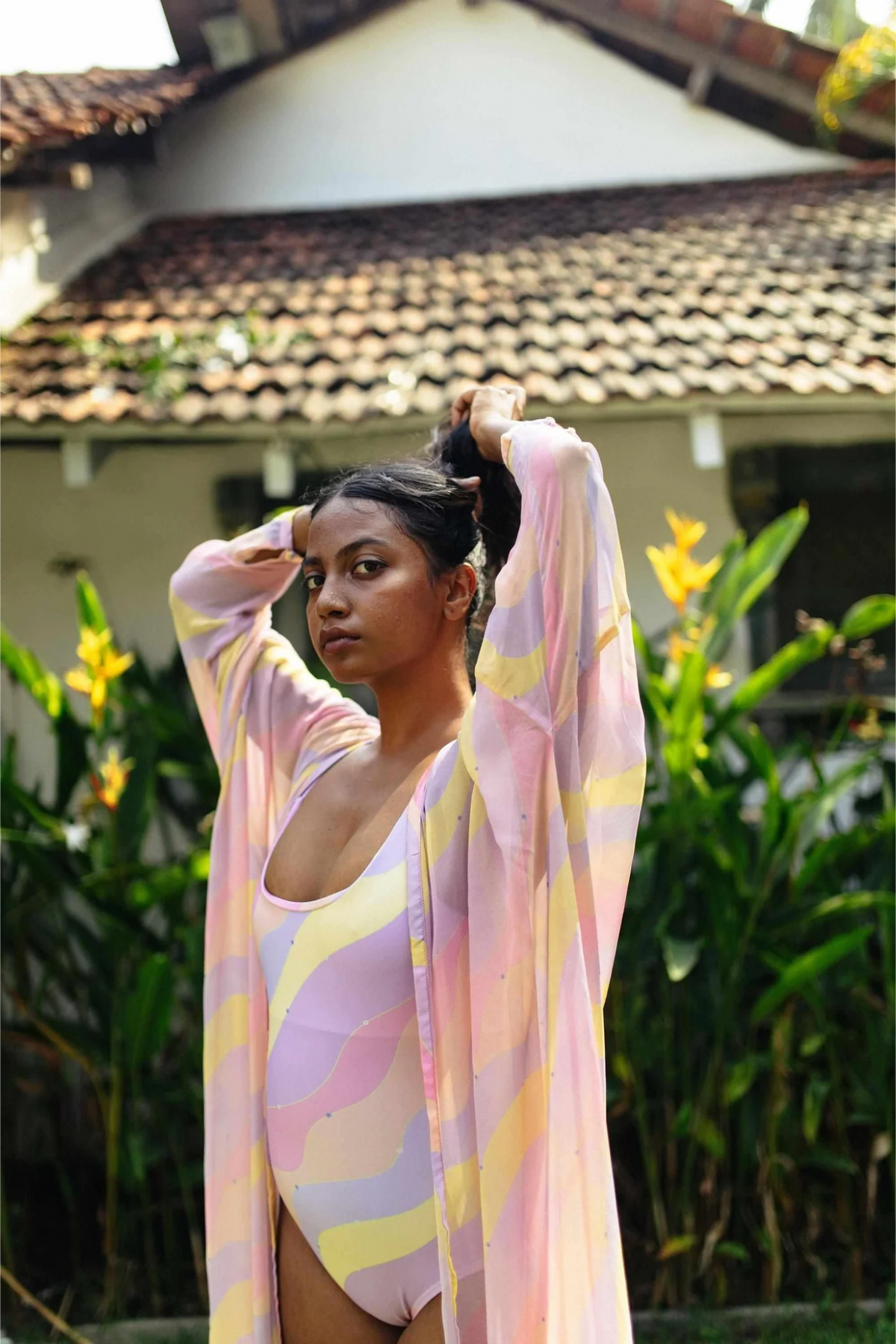 Jasmine Wave Front Open Kaftan