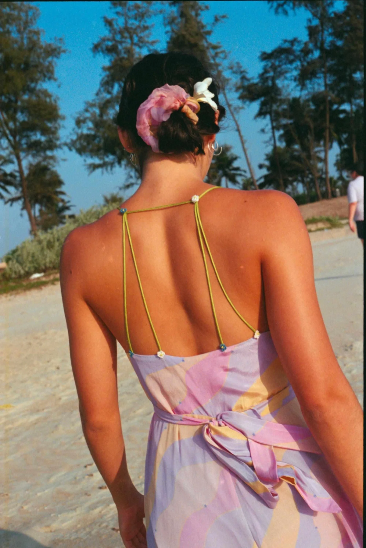 Jasmine Wave Wrap Dress With Hand Crochet Flower Straps