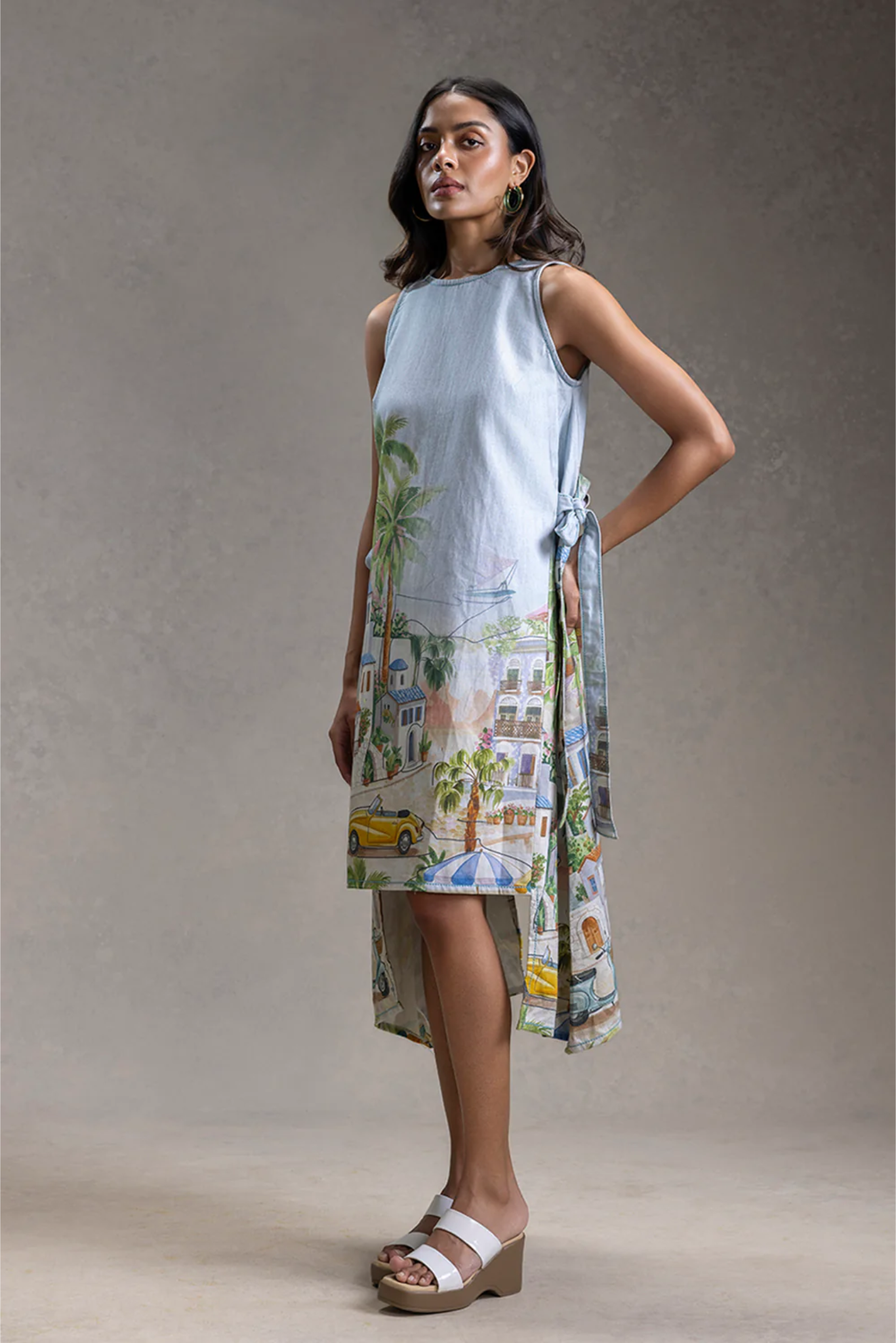 Reviera Printed Paneled Dress