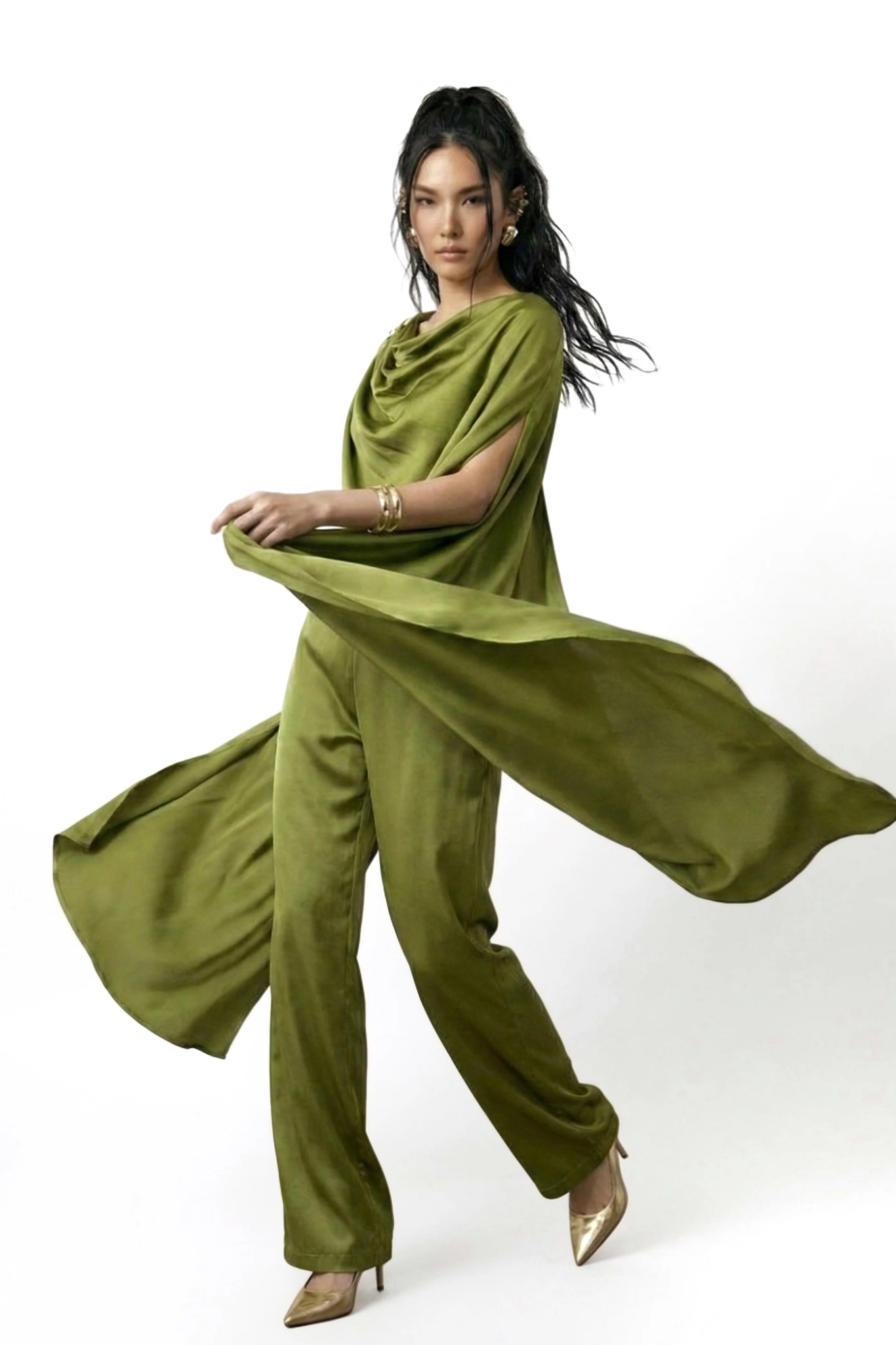 ESME Satin Asymmetrical Set