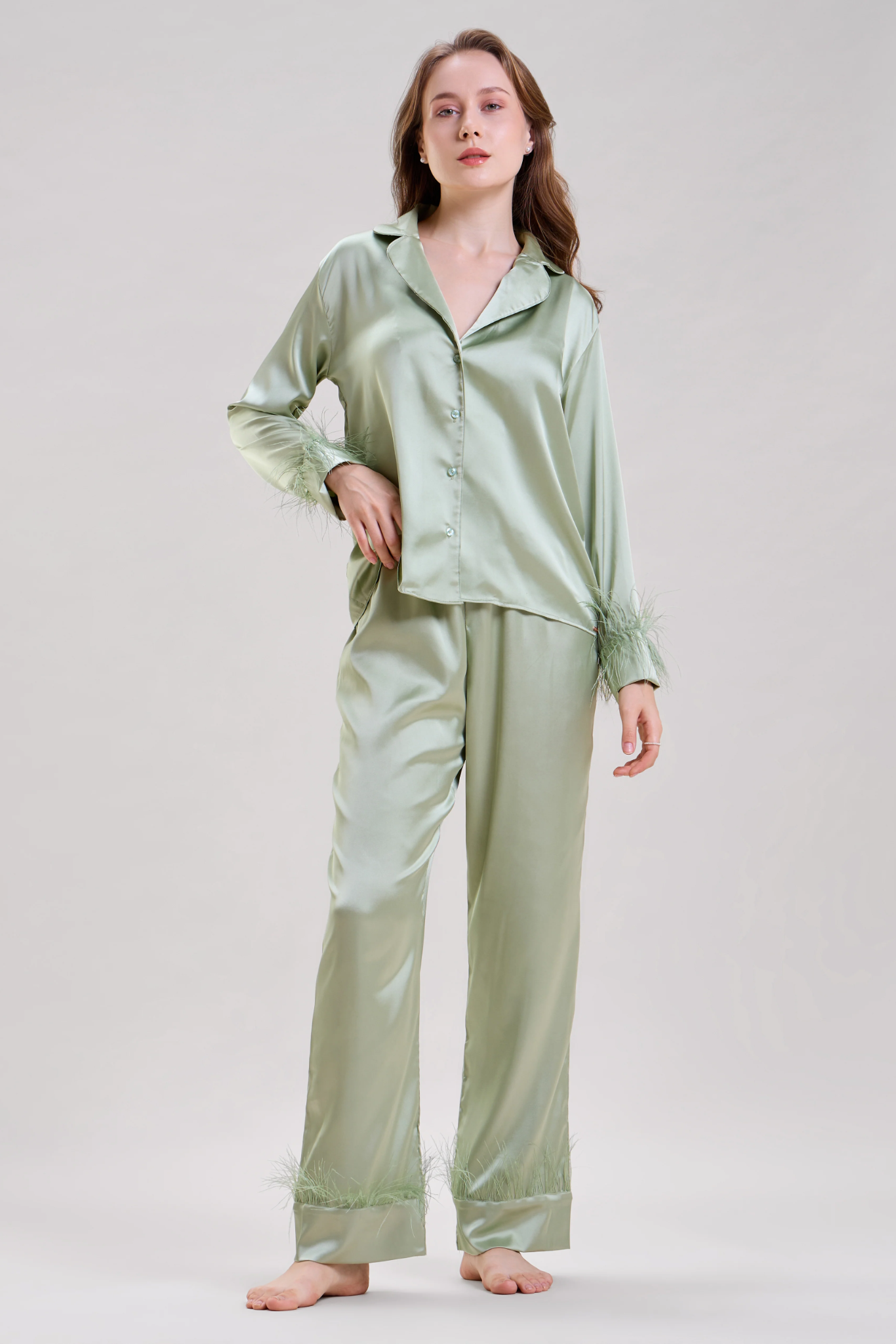 Mint Green Feather Nightsuit