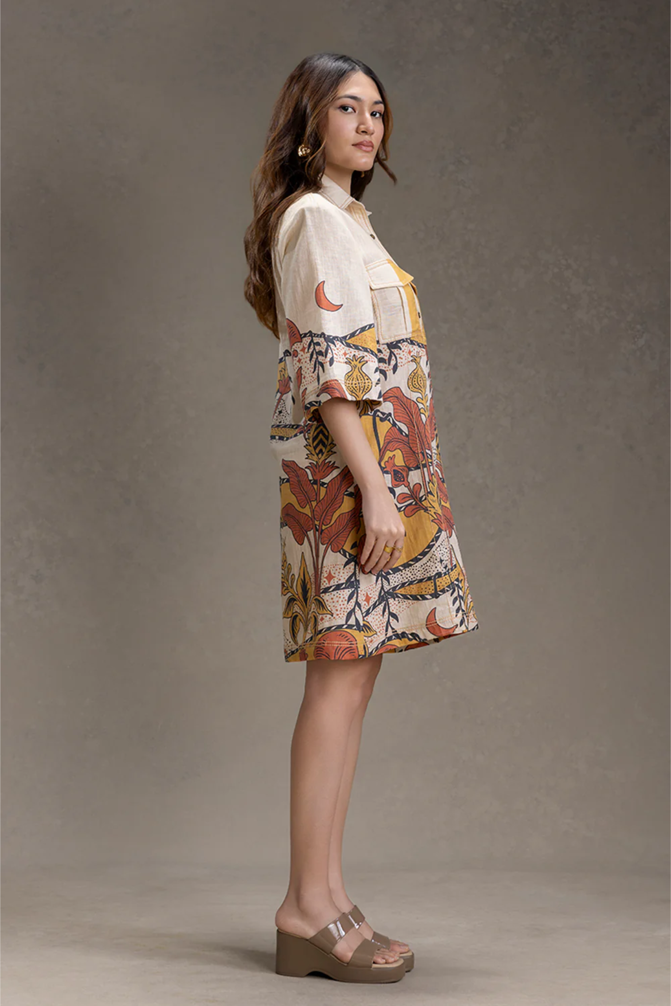 Naomi  Printed Boxy Shirt Dress