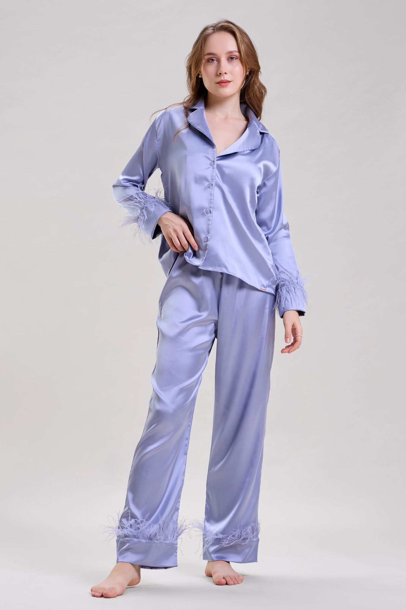 Tiffany Blue Feather Night suit set