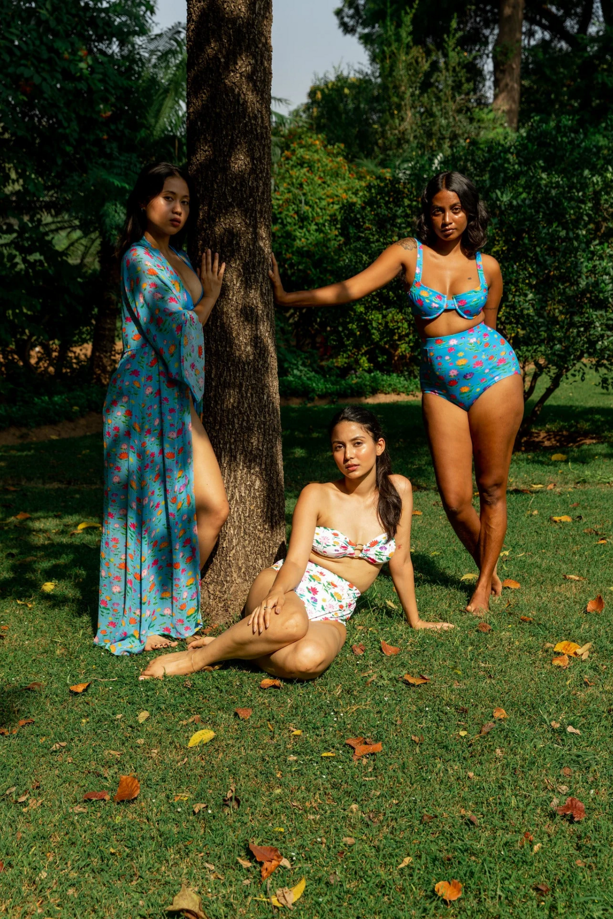 High Waist and High Coverage Bikini Bottom - Lotus Pond