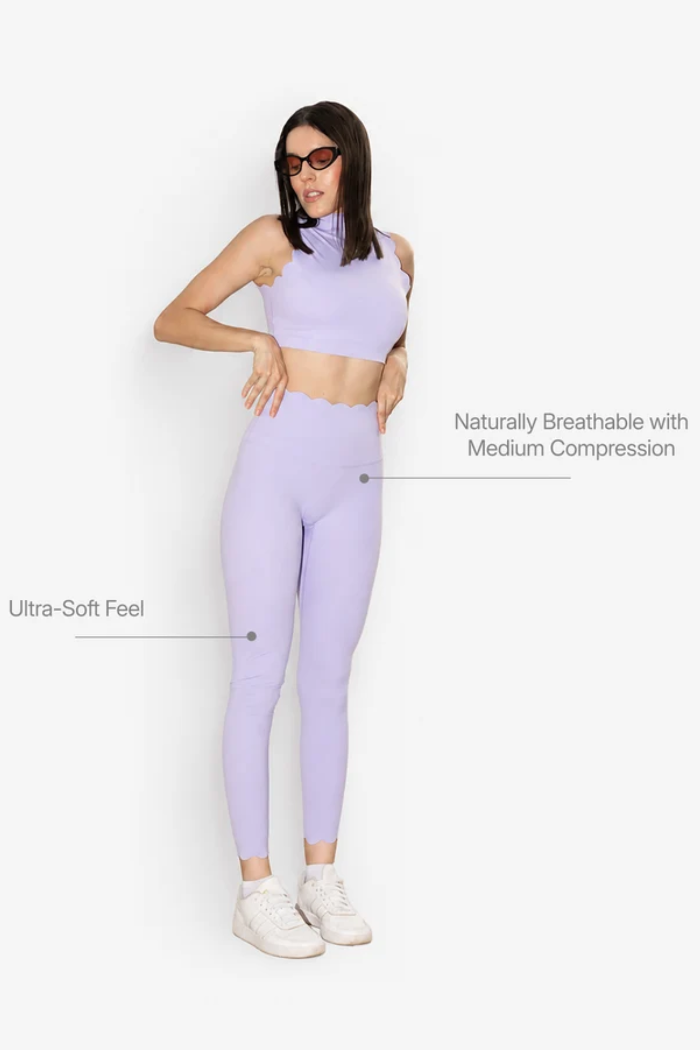 The Scallop Legging in Lilac