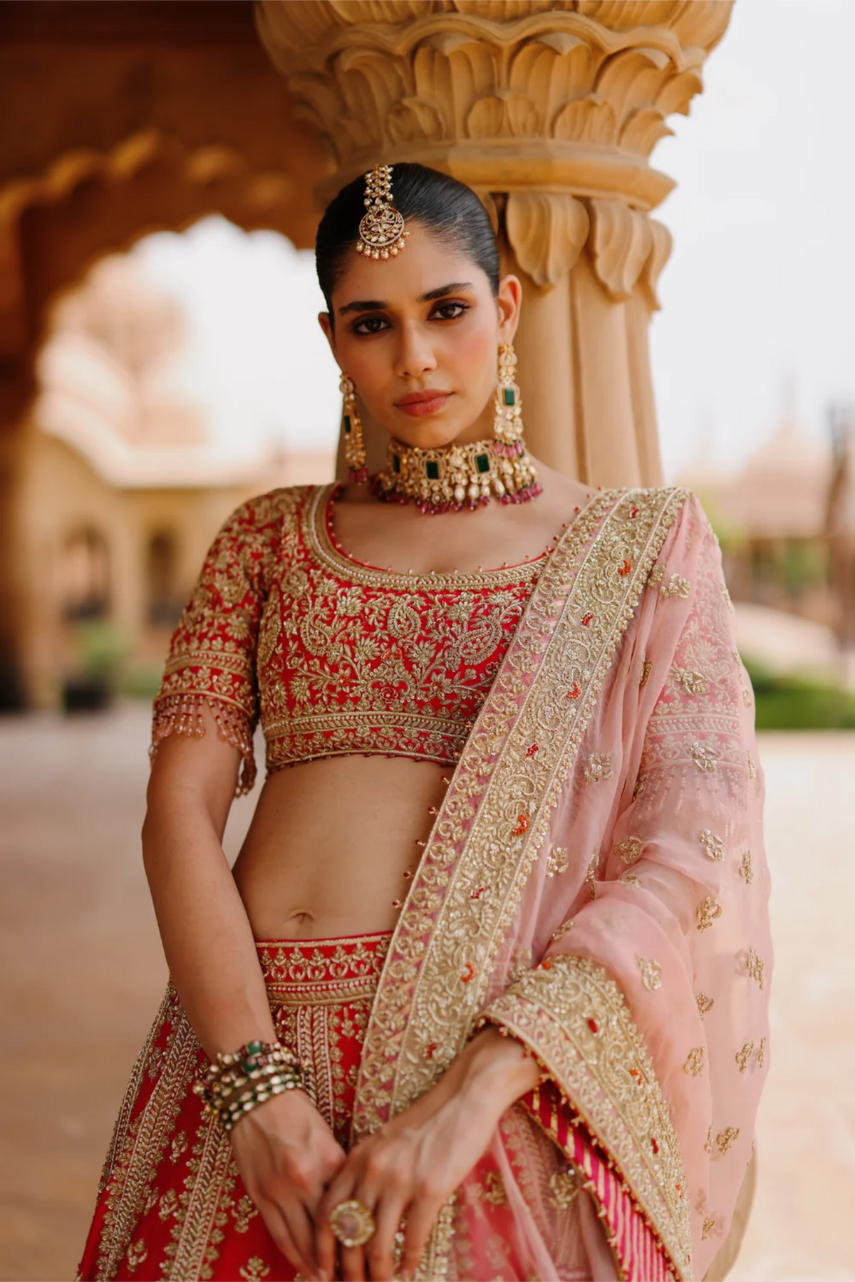 Nusrat Rani Hot Pink Lehenga With Blouse And Dupatta