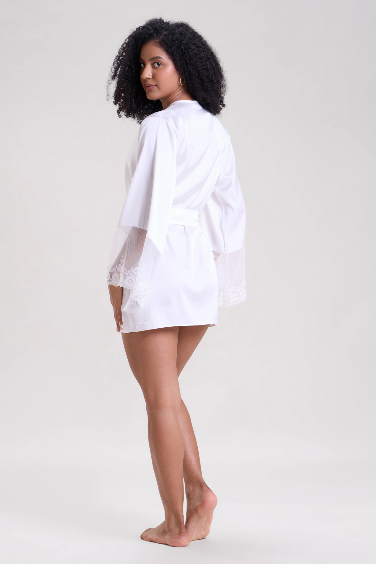 Lily Robe with Tulle Sleeves