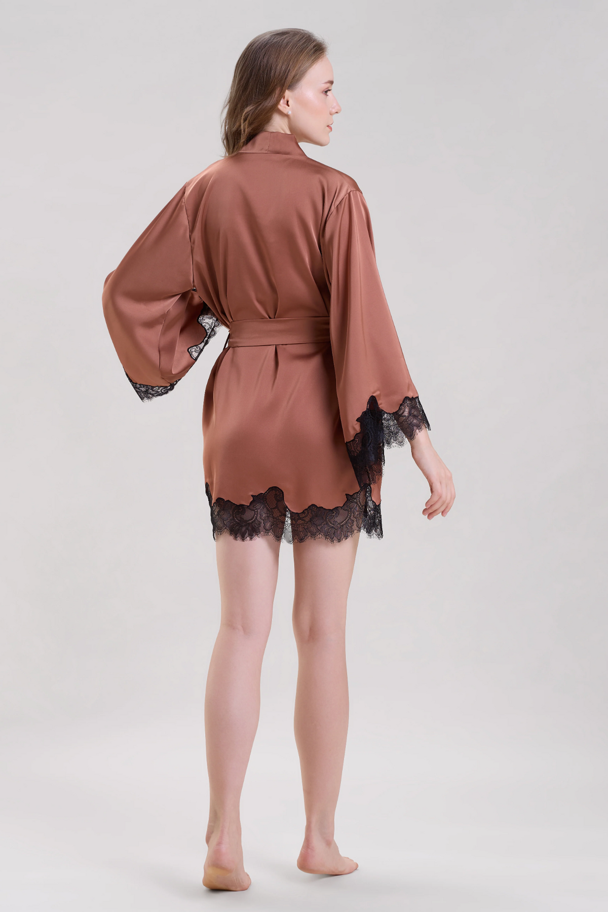 Bronze Lace & Satin Robe