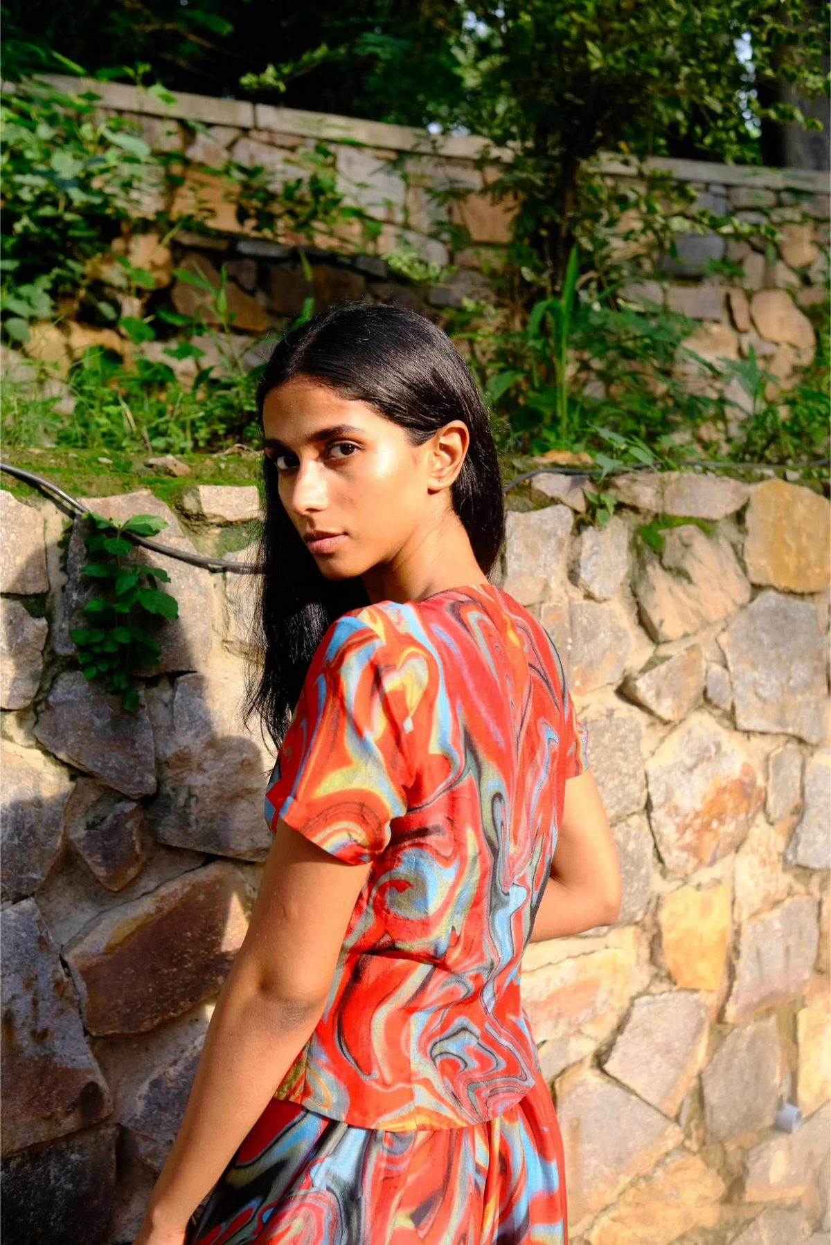 Cayenne Wave Four Tie Top