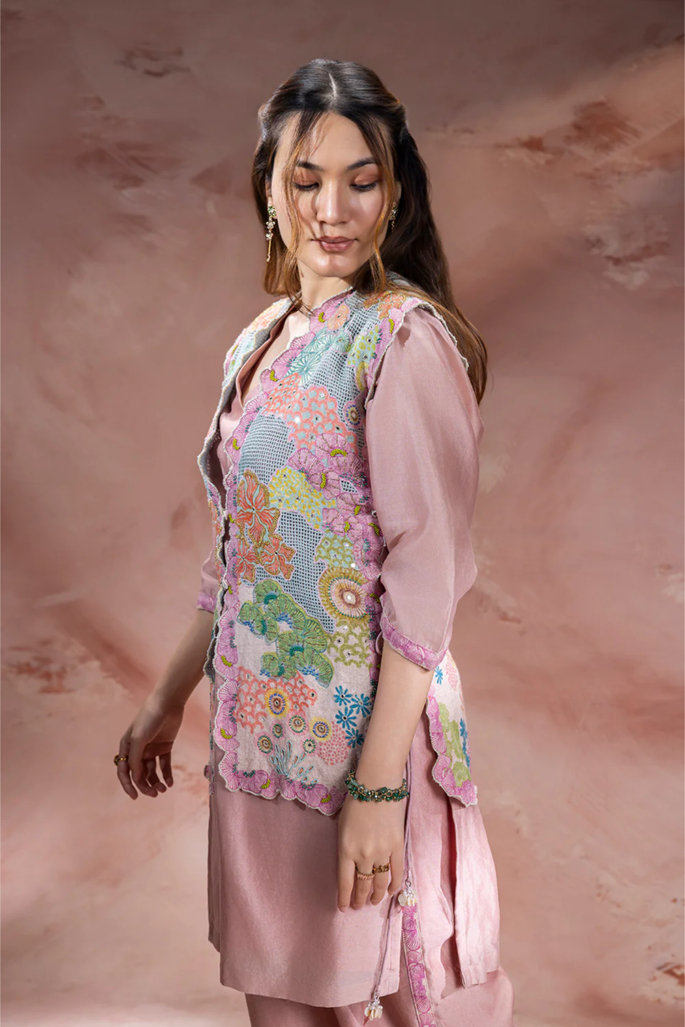 Kaia Embroidered Kurta Set with Jacket