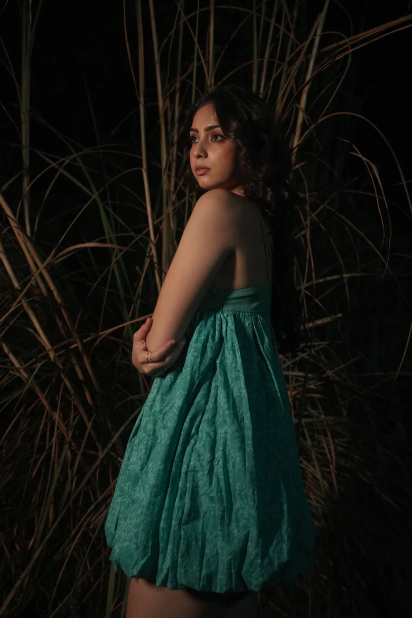 Zia Ballon Dress - Teal