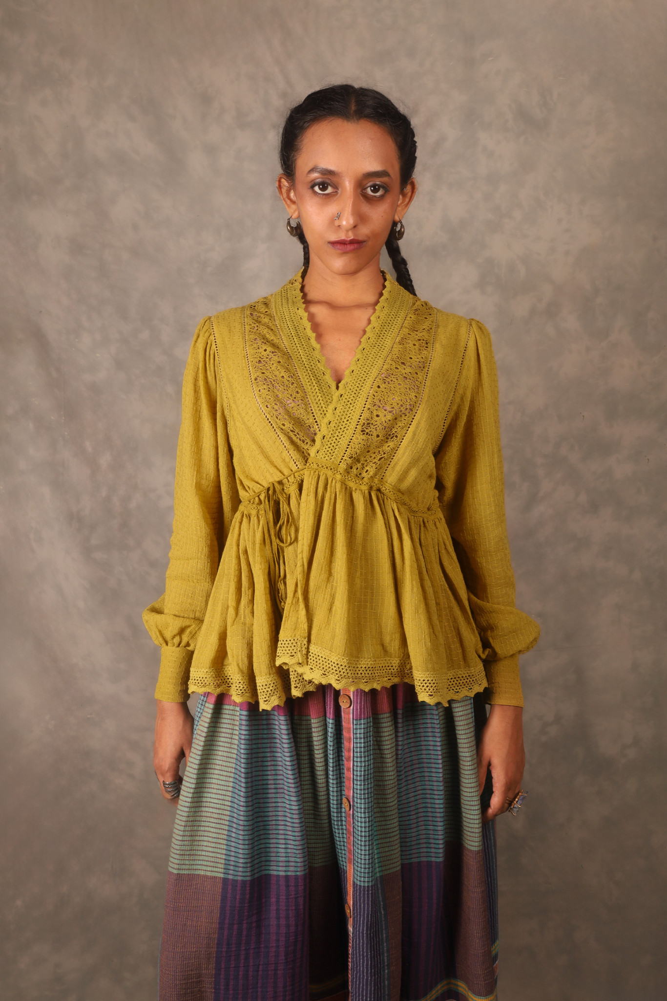 Swirl Top - Golden Rod