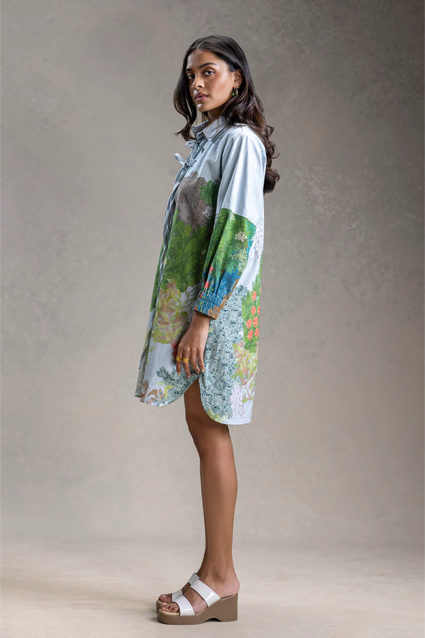 Blume Tie-Up Detailed Shirt Dress