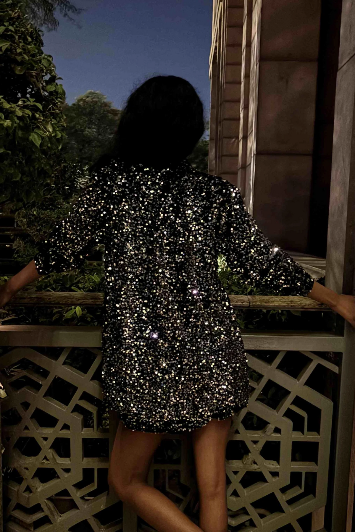 Stardust Skirt - Silver on Black