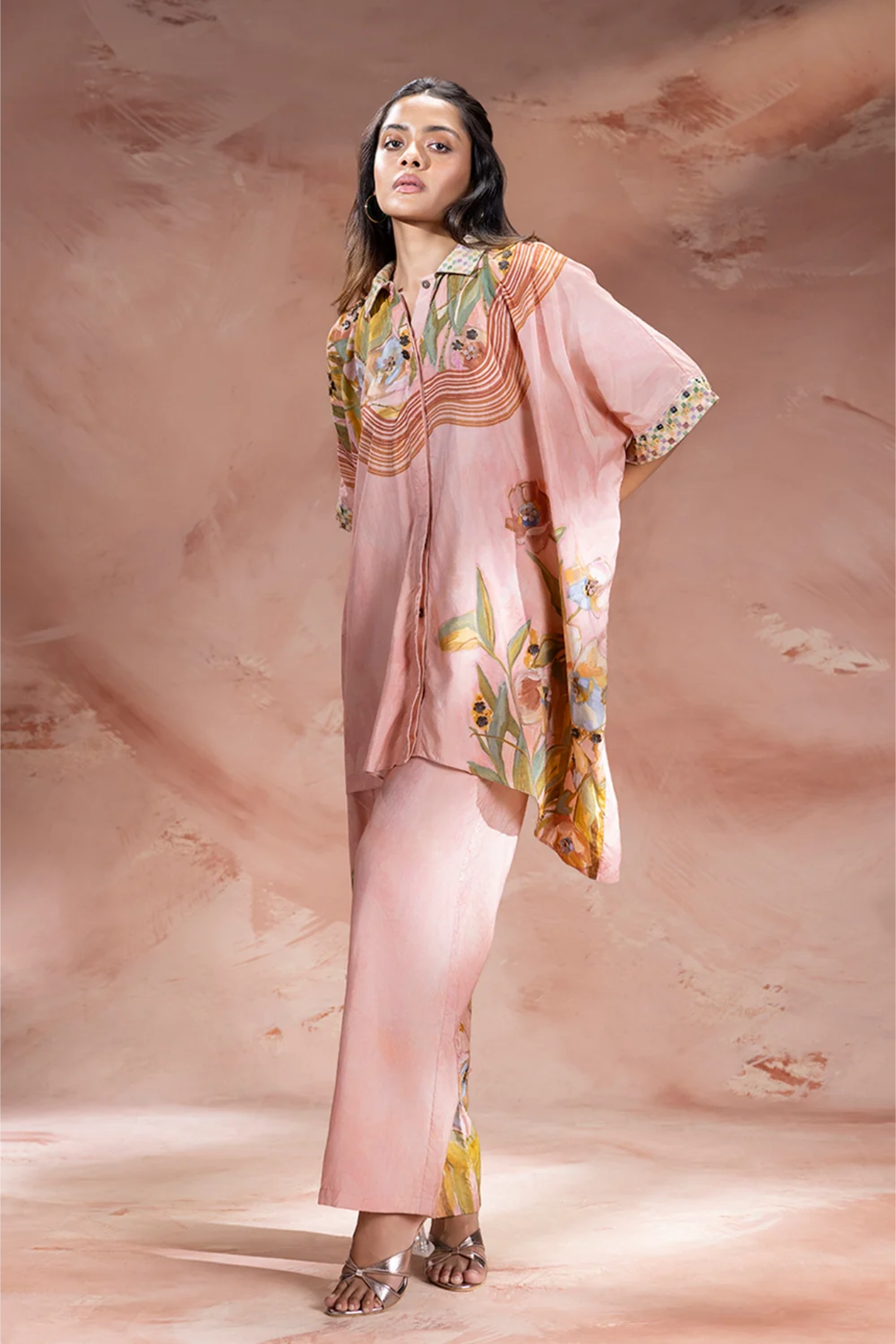 Zeya Embellished Kimono Tunic and Pants
