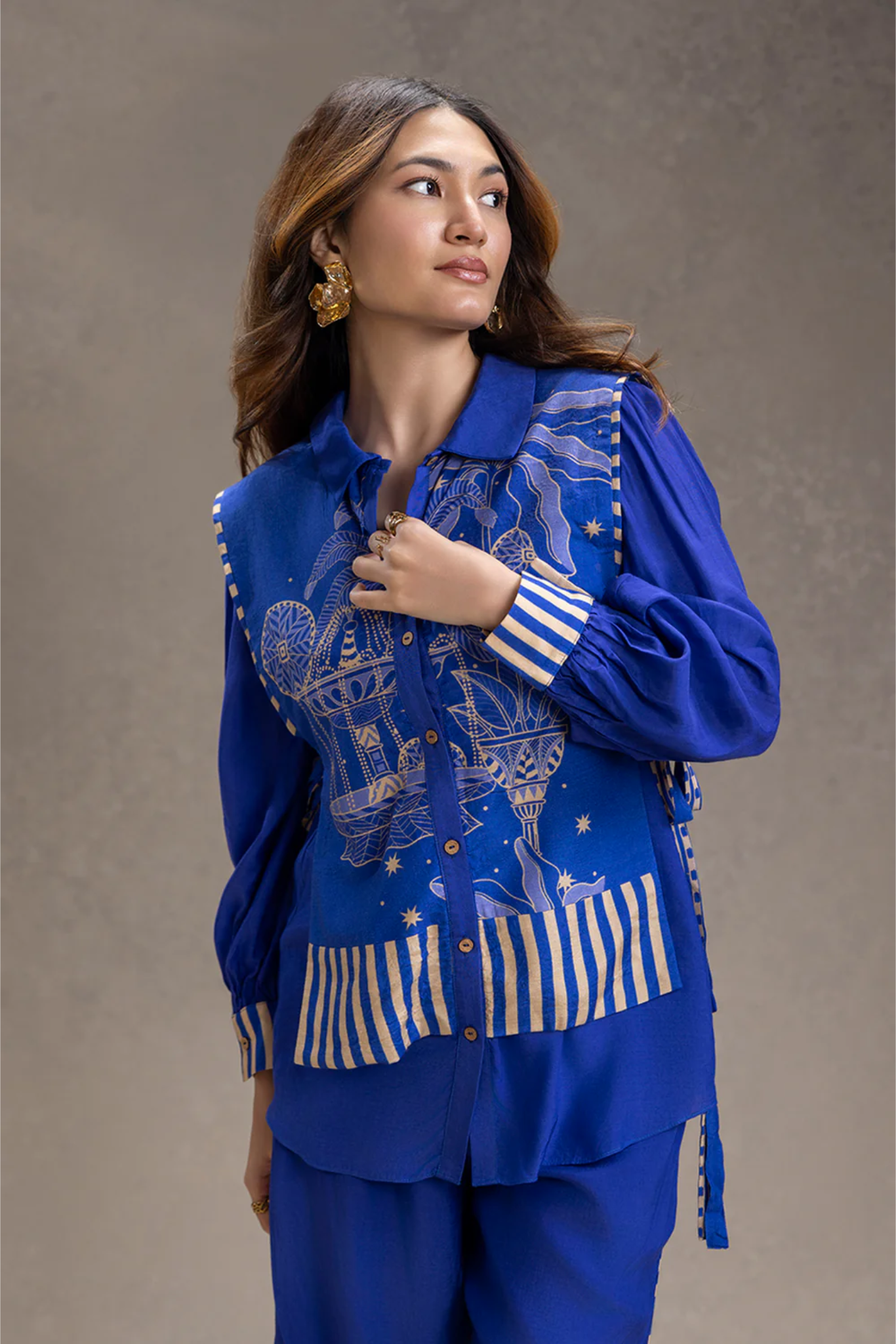 Kyomi Bib-Style Shirt with Pants