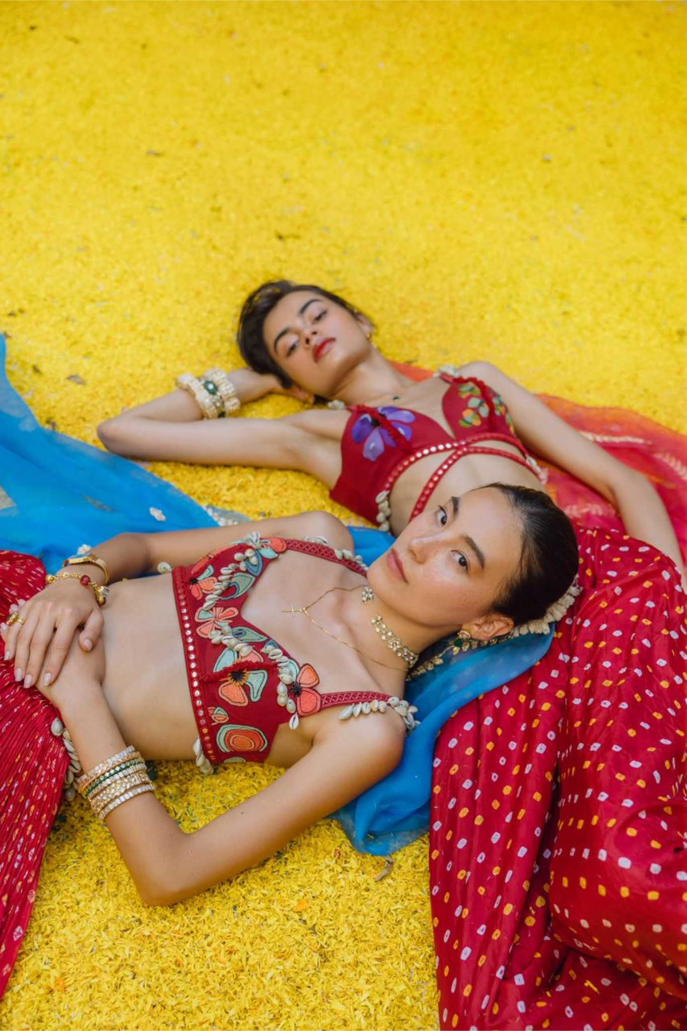 SEASHELLS IN A MEADOW LEHENGA SET