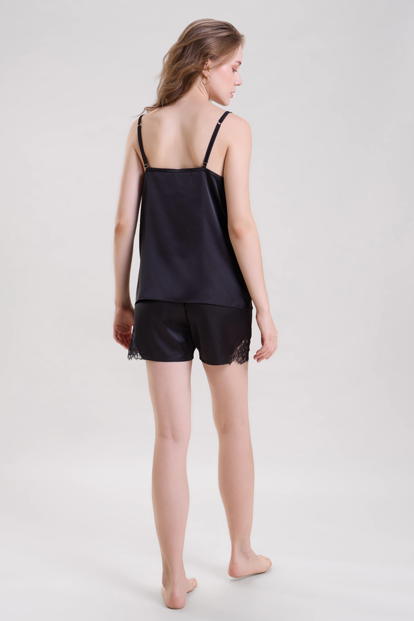 Black Lace Cami Top & Shorts Set