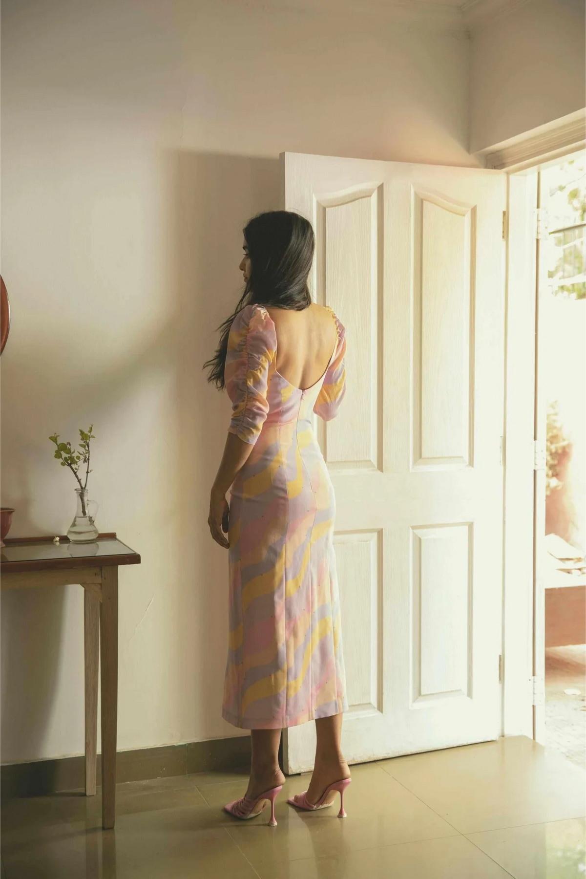 Jasmine Wave Waist Cinching Dress