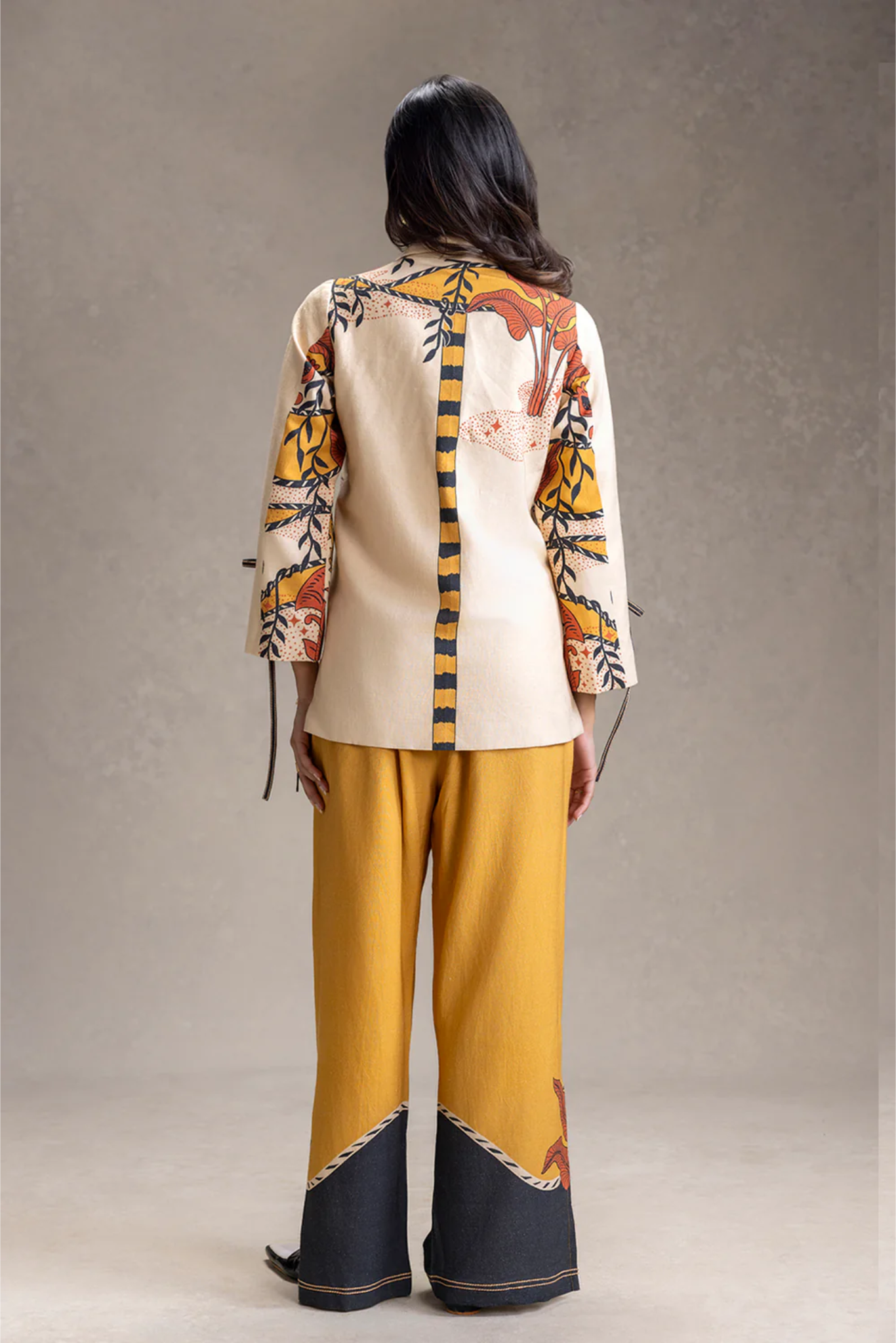 Kyomi Printed Tie-Detail Shirt and Pants