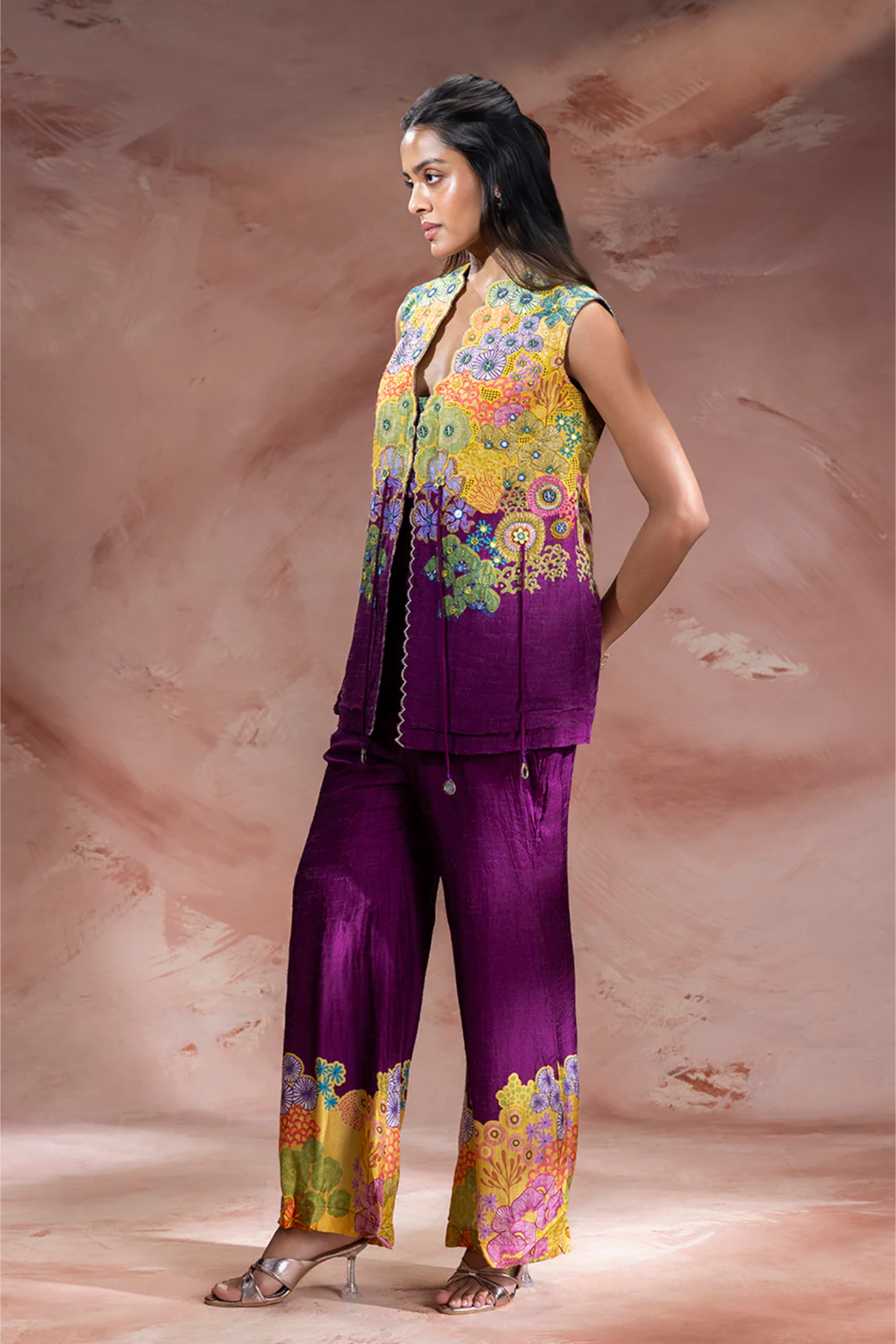 Kaia Embroidered Top with Bootcut Pants