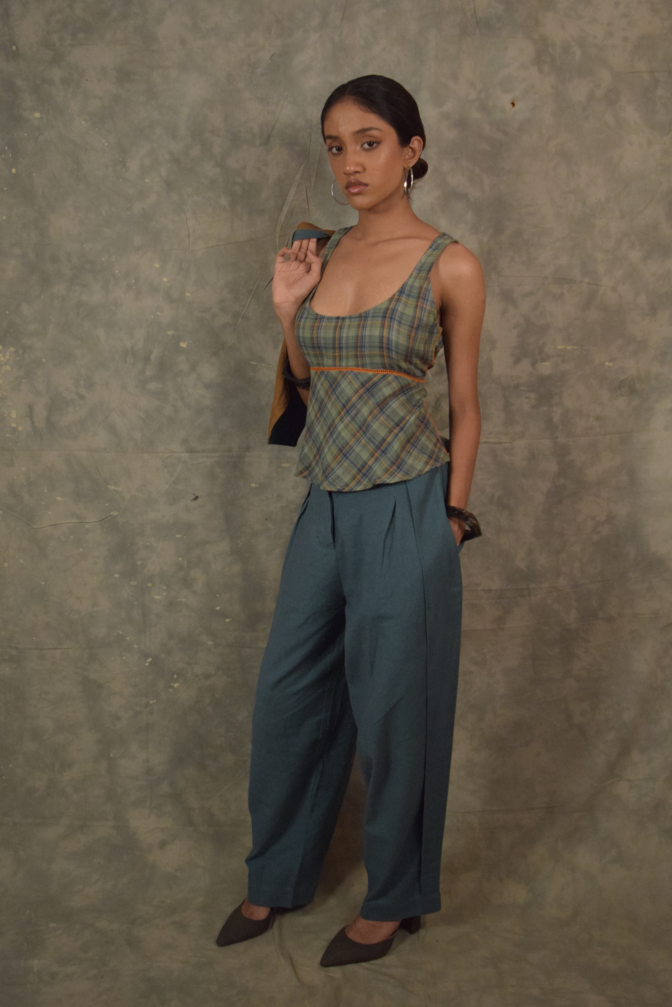 Desi Tank - Grass Plaids
