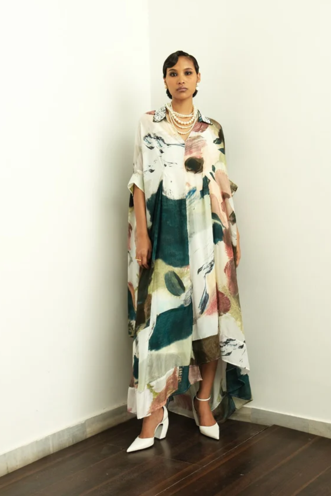 Moonbloom Ivory Drape Dress