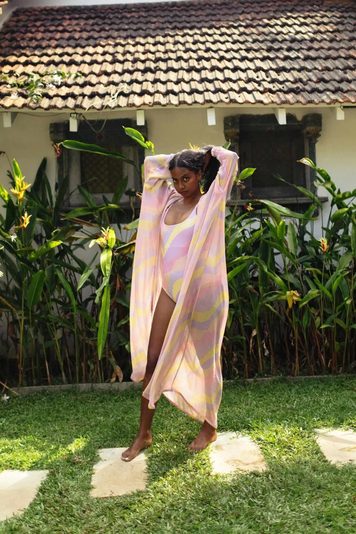 Jasmine Wave Front Open Kaftan