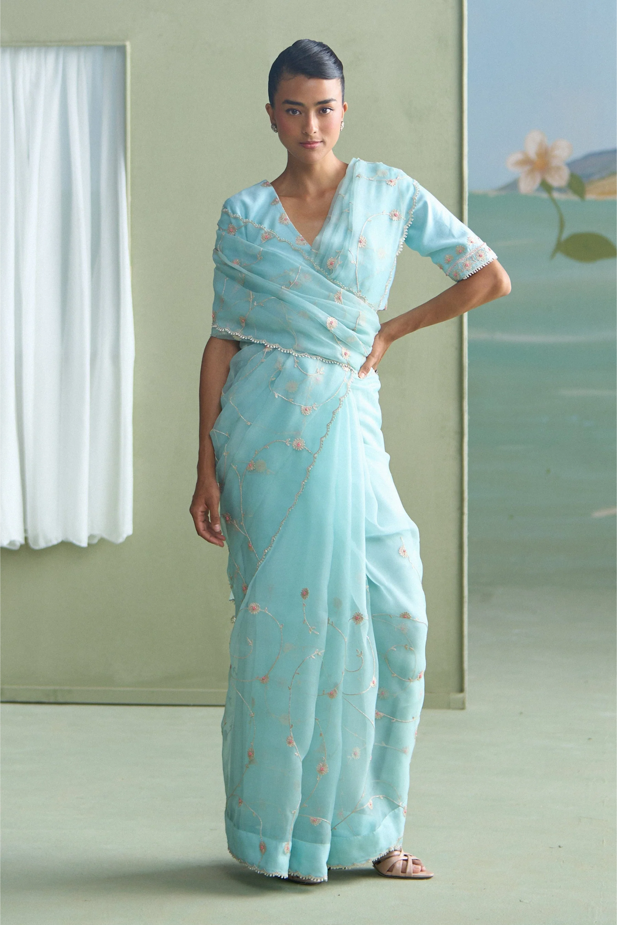 Turq Clara Saree