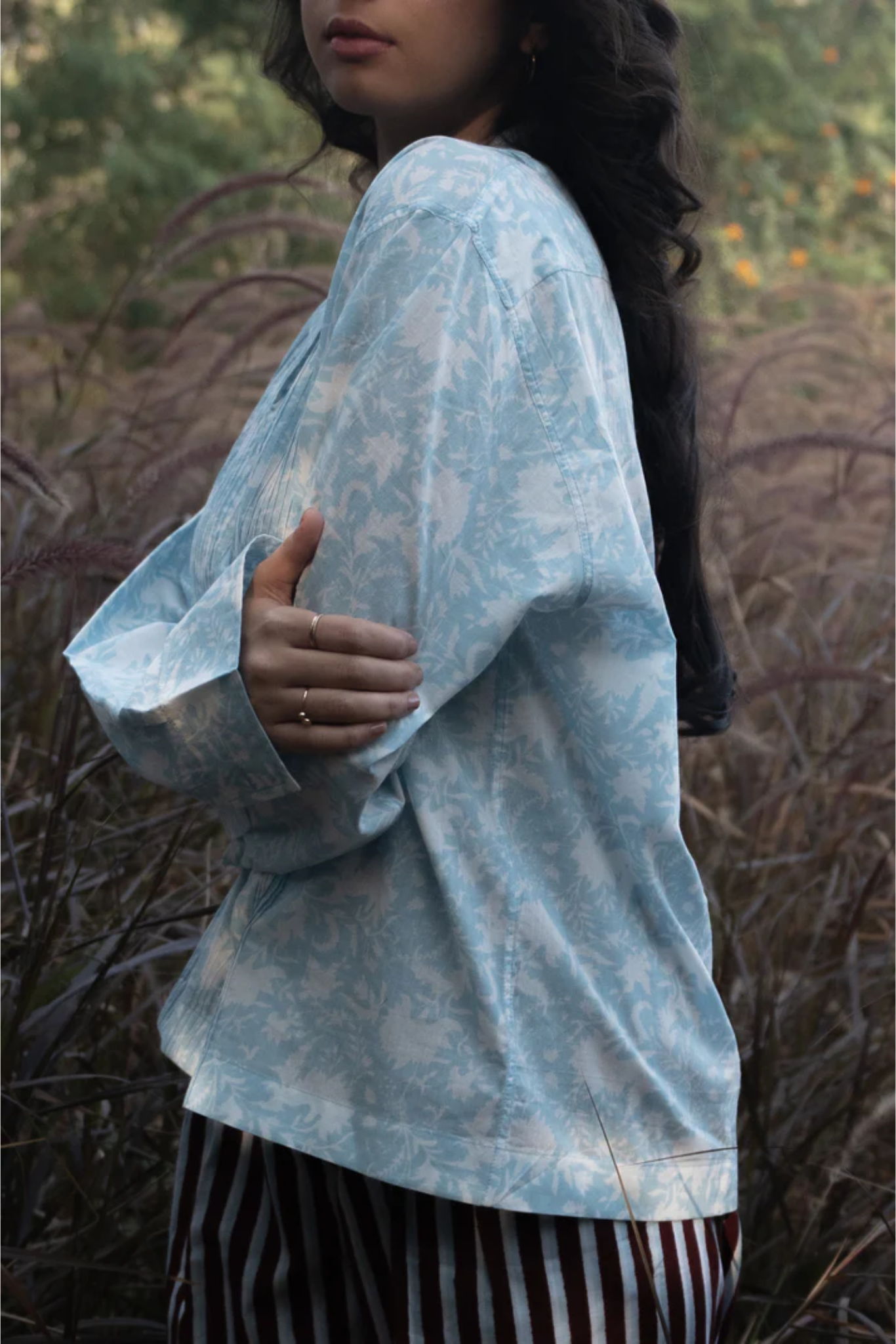 Kiro Cuban Collar Shirt - Sky Blue