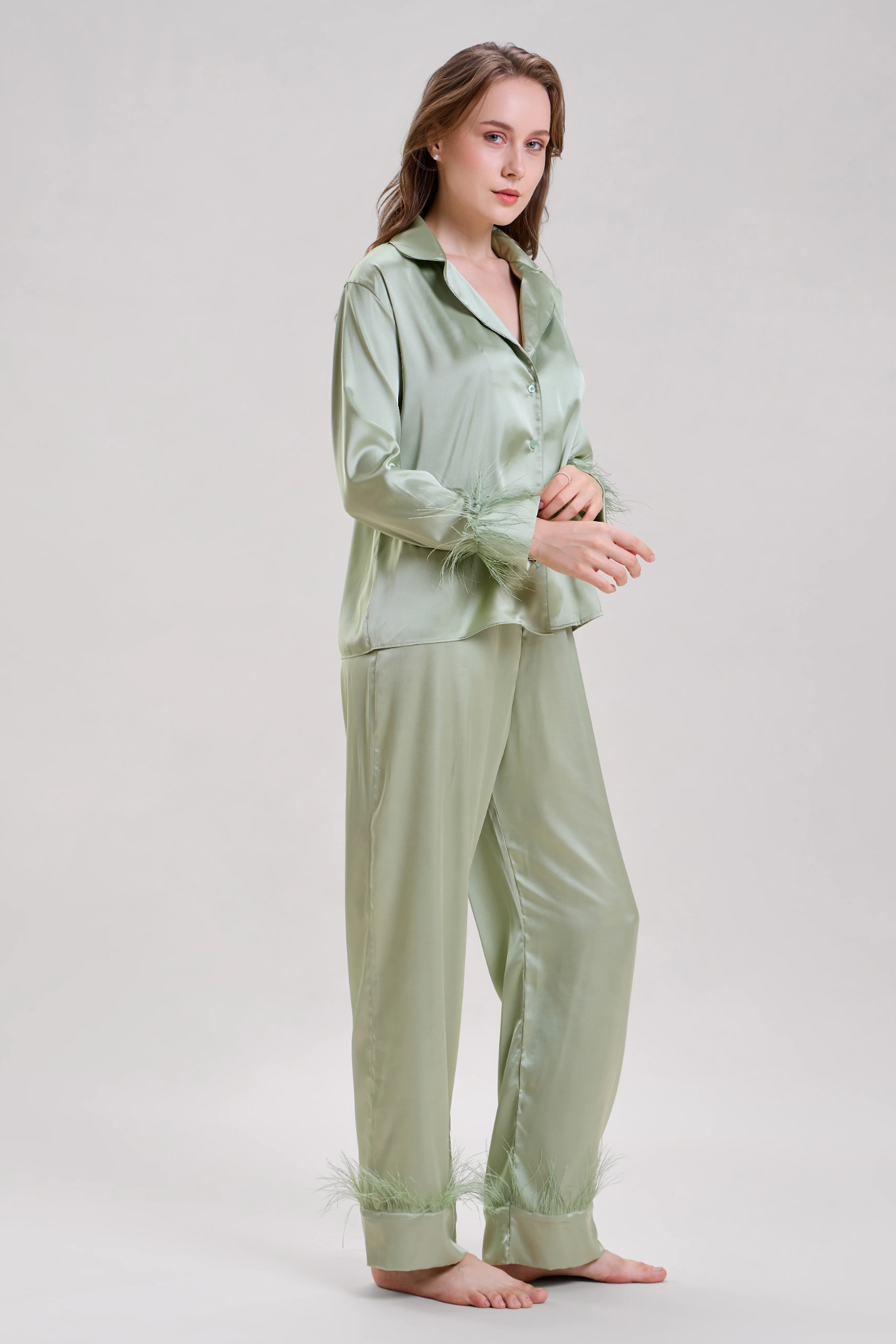 Mint Green Feather Nightsuit