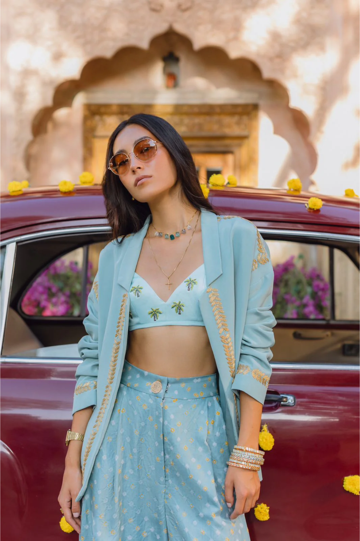 PALM TREES AND SKY BANDHINI SET