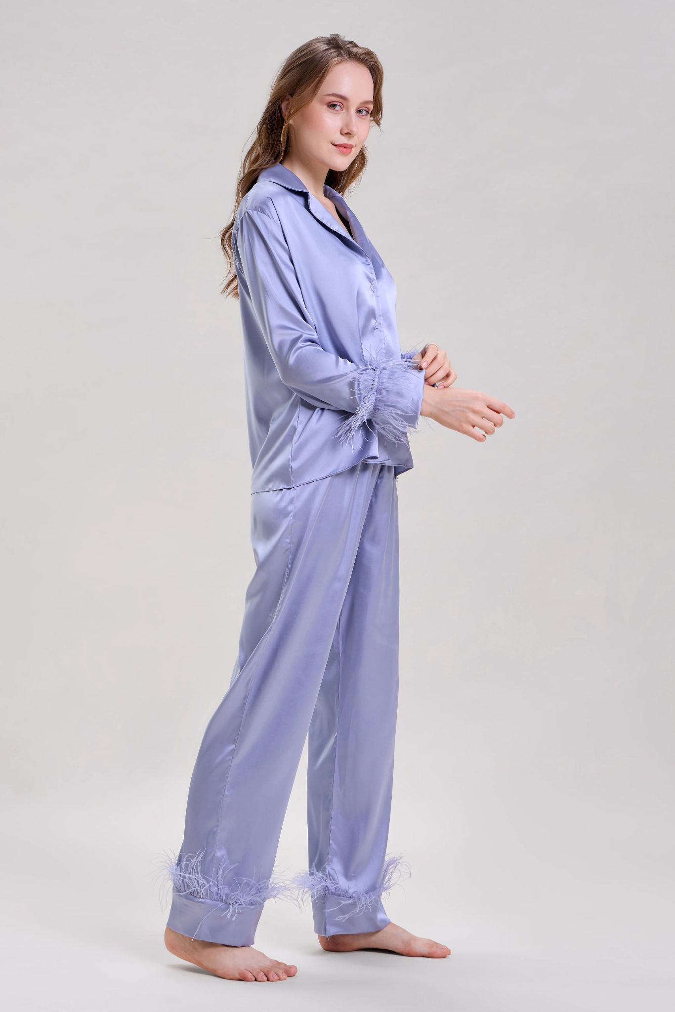 Tiffany Blue Feather Night suit set