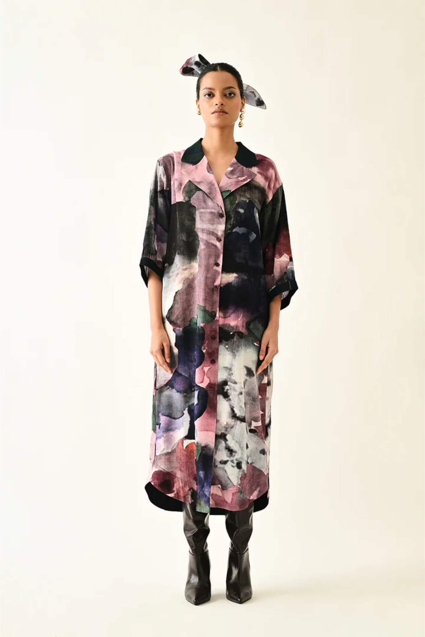 Twilight Bloom Trench Dress