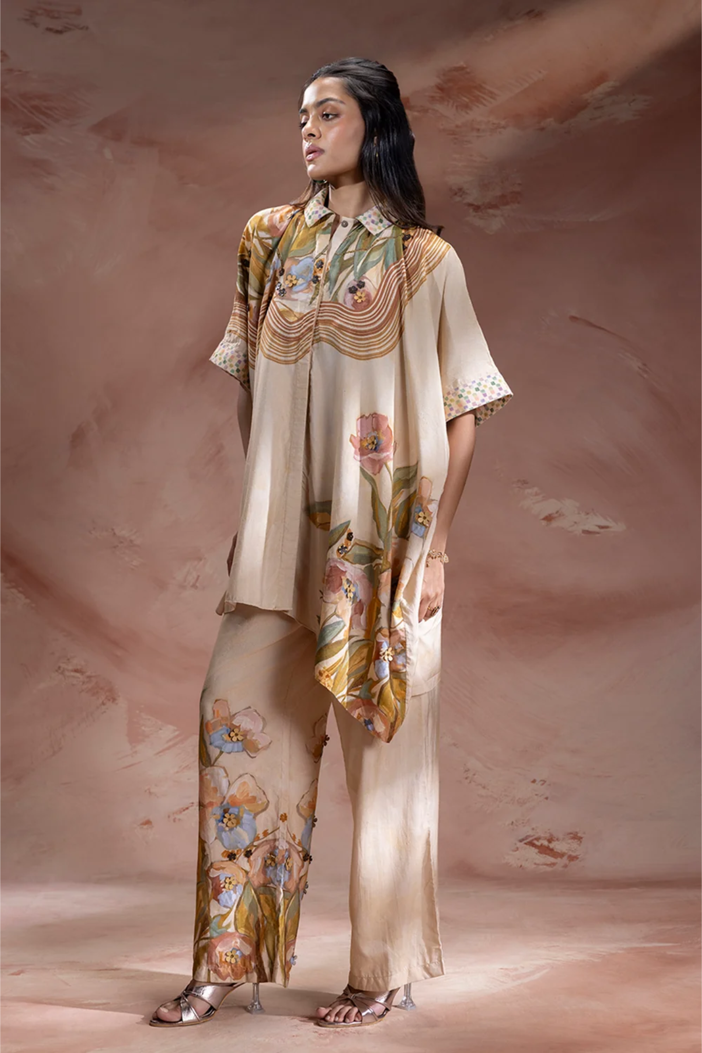 Zeya Embellished Kimono tunic and Pant
