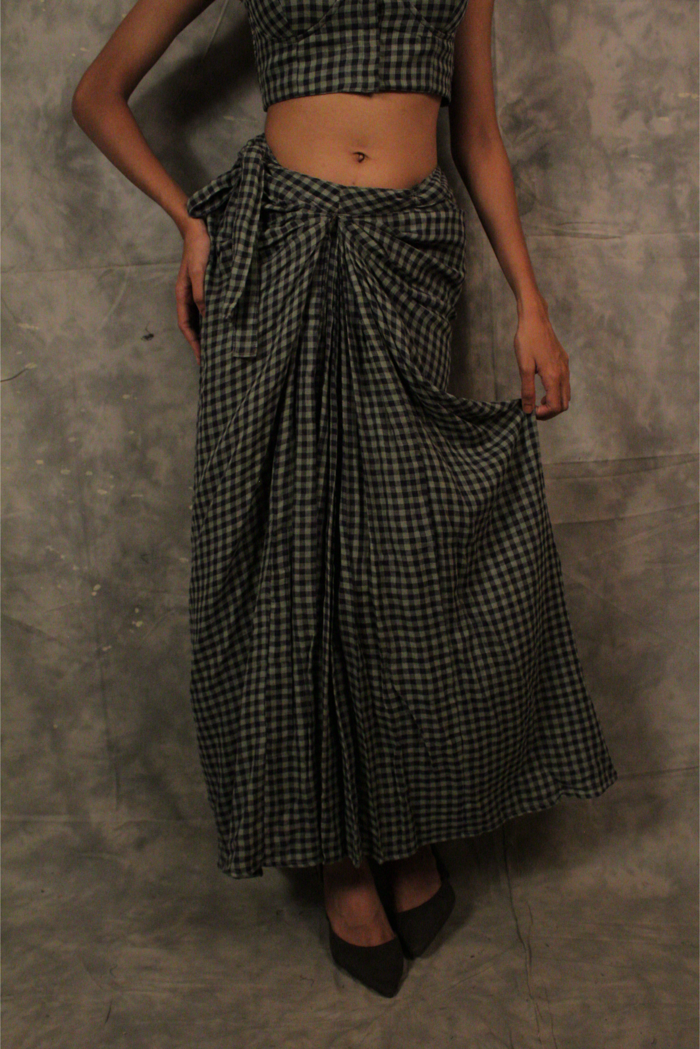 Antaria Wrap skirt - Gingham Check