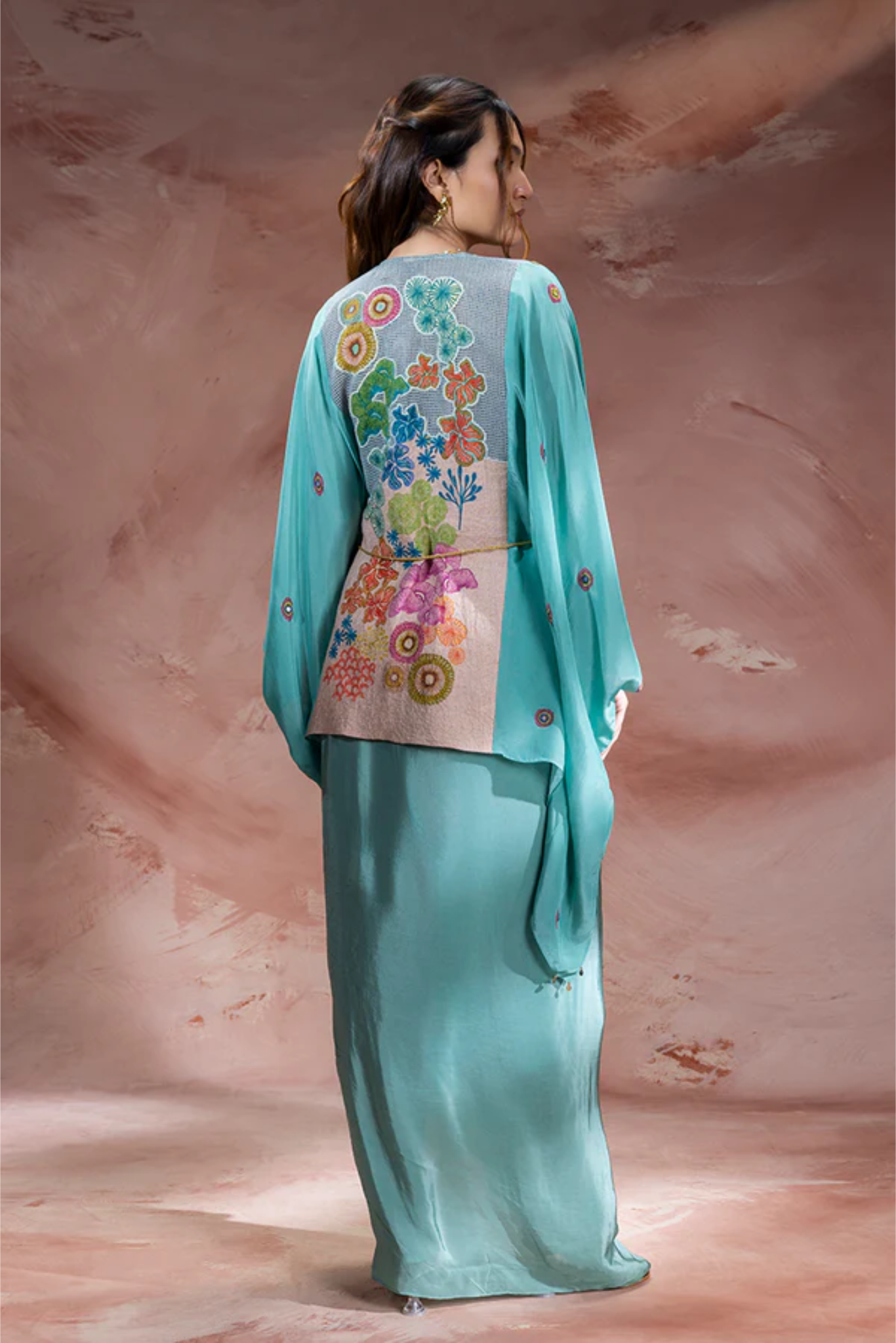 Kaia Embellished Drape Skirt Set