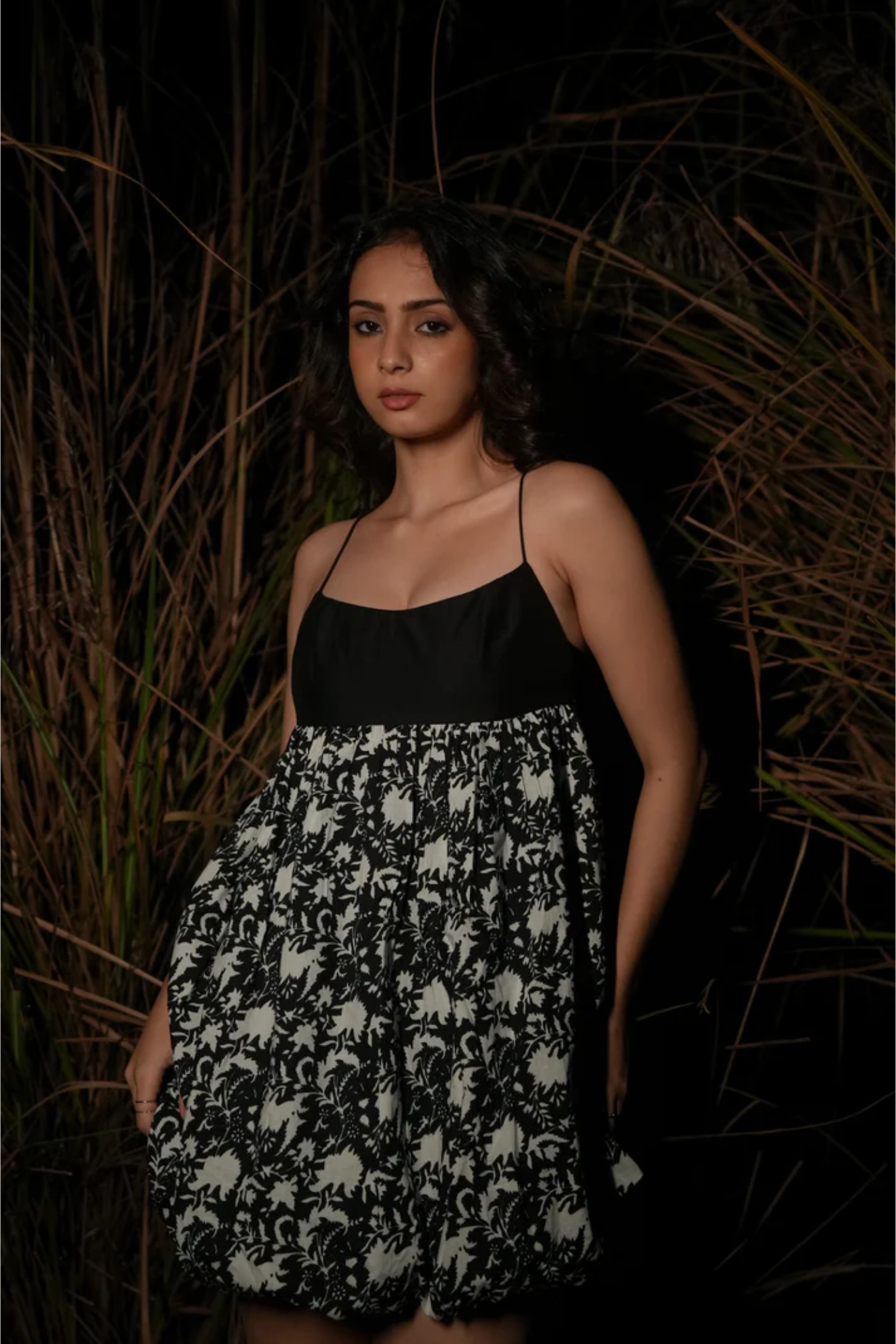 Zia Ballon Dress - Black