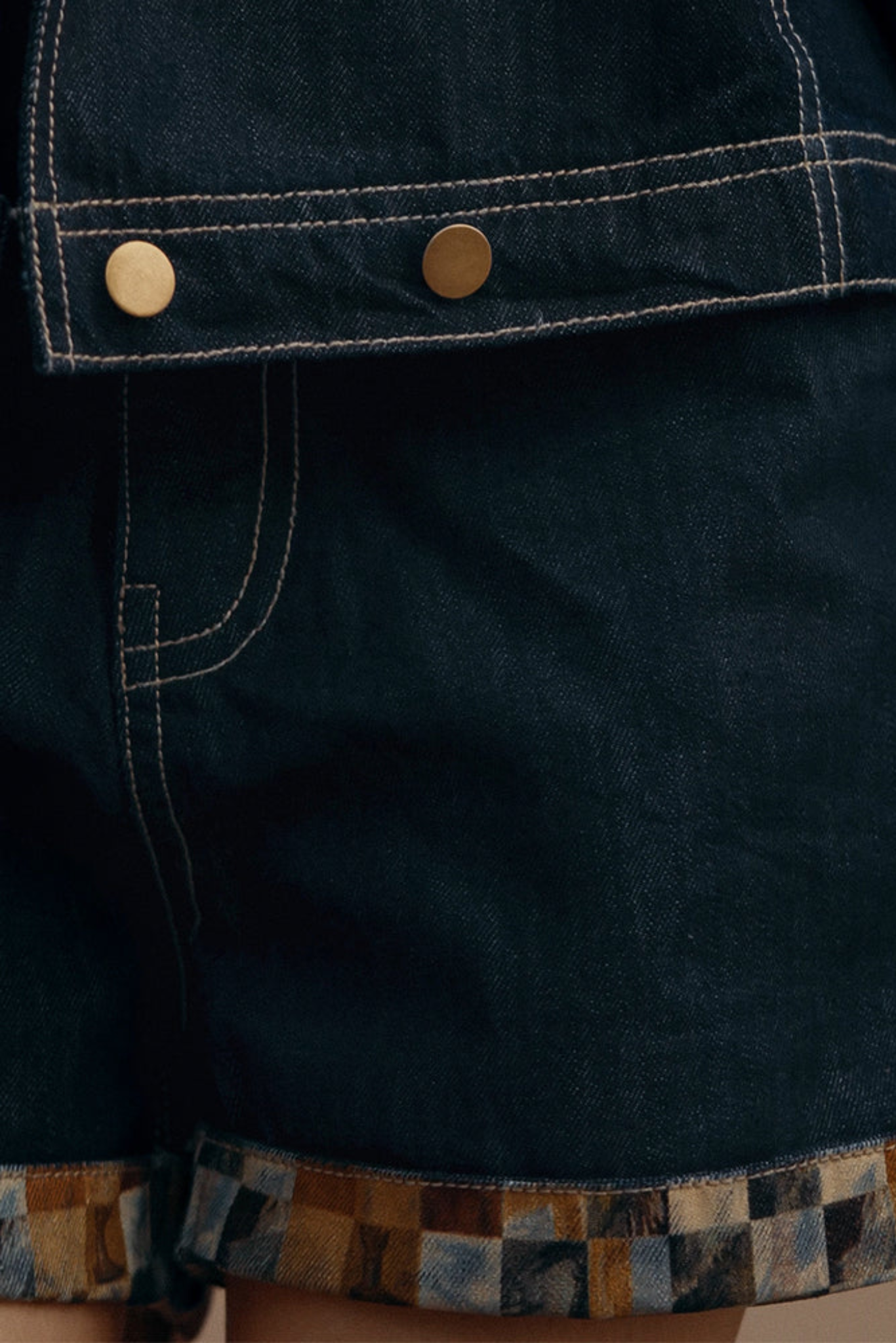 Modern chaupar high waisted denim shorts