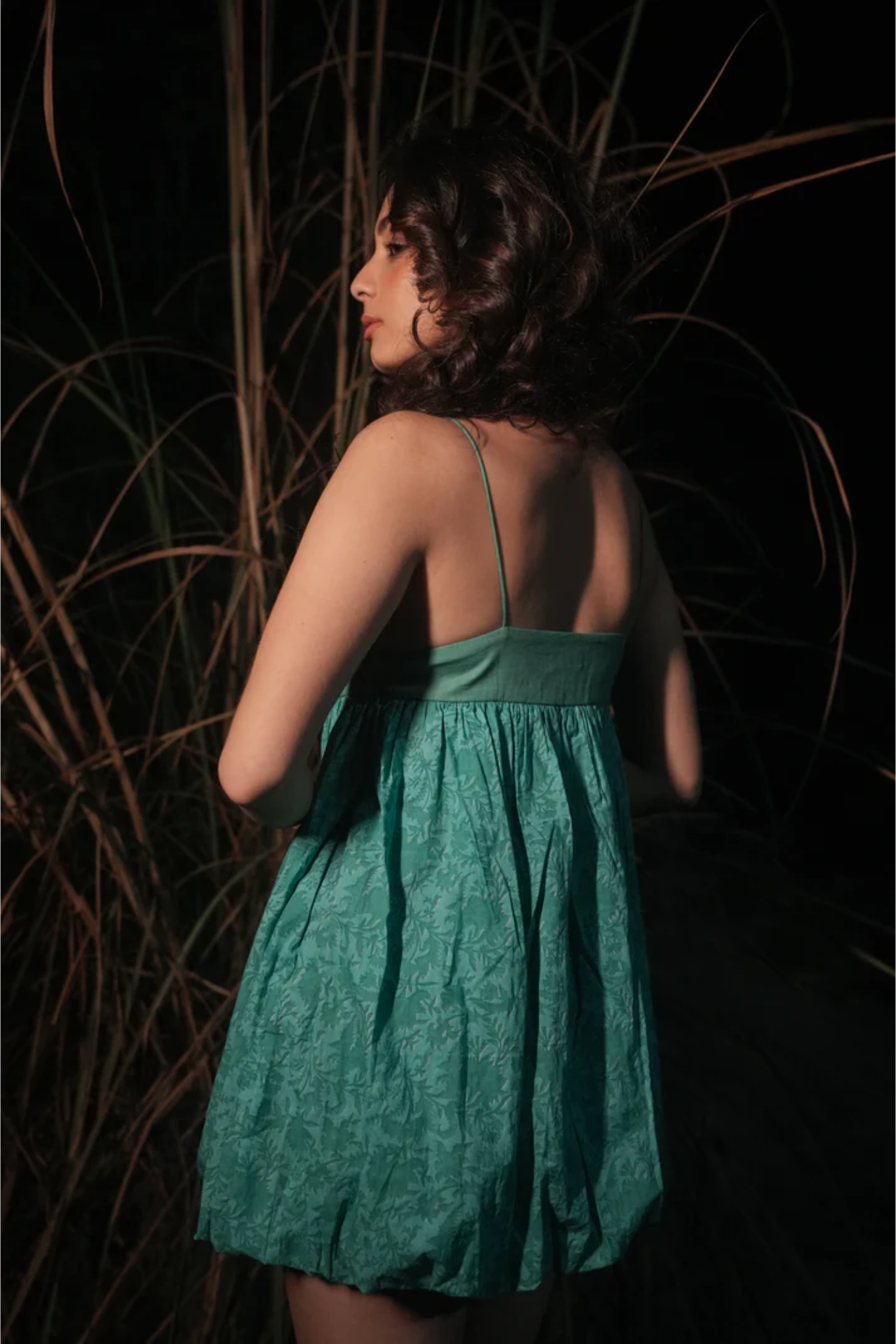 Zia Ballon Dress - Teal