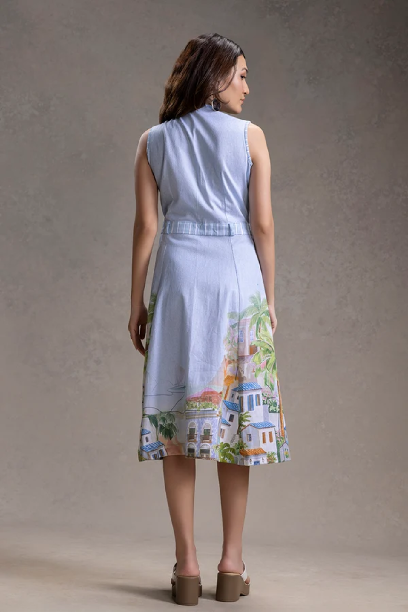Reviera Printed Overlap A-Line Dress