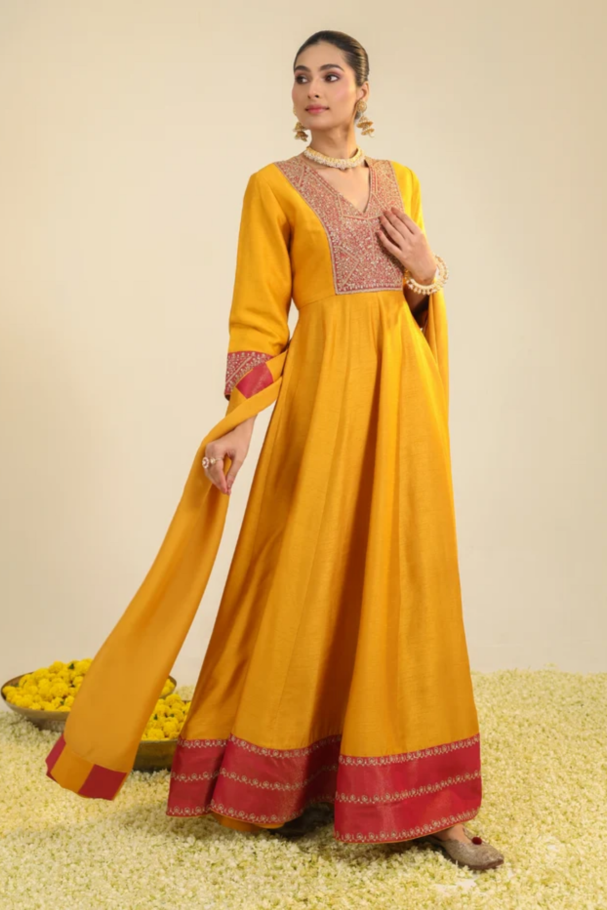 Rust Samaira Anarkali Set