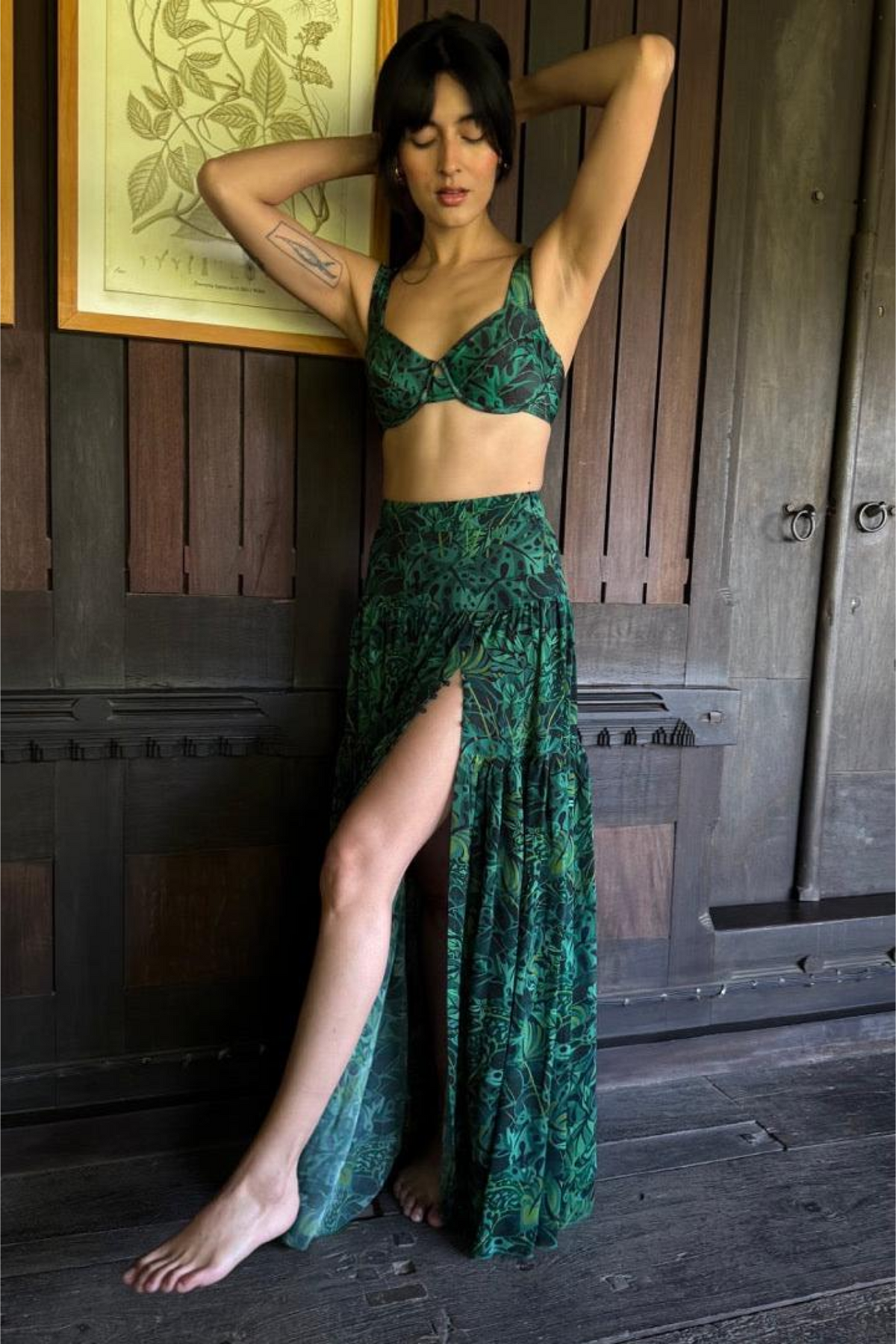 Balconette Underwired Bikini Top - Emerald Jungle